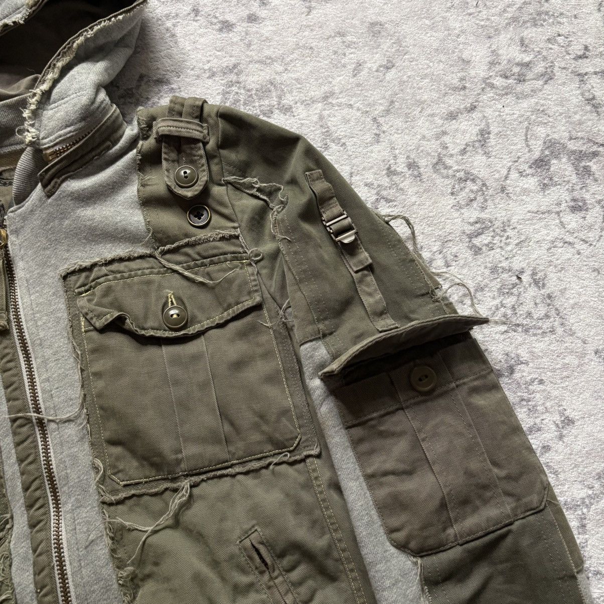 Japanese Brand XN3HB Reconstructed Military Cargo Hoodie Grey | Size M Size US M / EU 48-50 / 2 - 3 Thumbnail