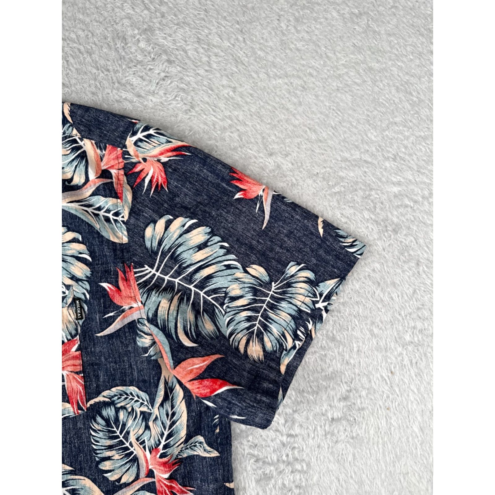 CO Molokai Surf Co Men's Hawaiian Shirt, Short Sleeve, 2XL, Blue, Floral Palm Bird of Paradise, Cotton Button-Up, Casual Beachwear, 90s Inspired, Mens Size US XXL / EU 58 / 5 - 5 Thumbnail