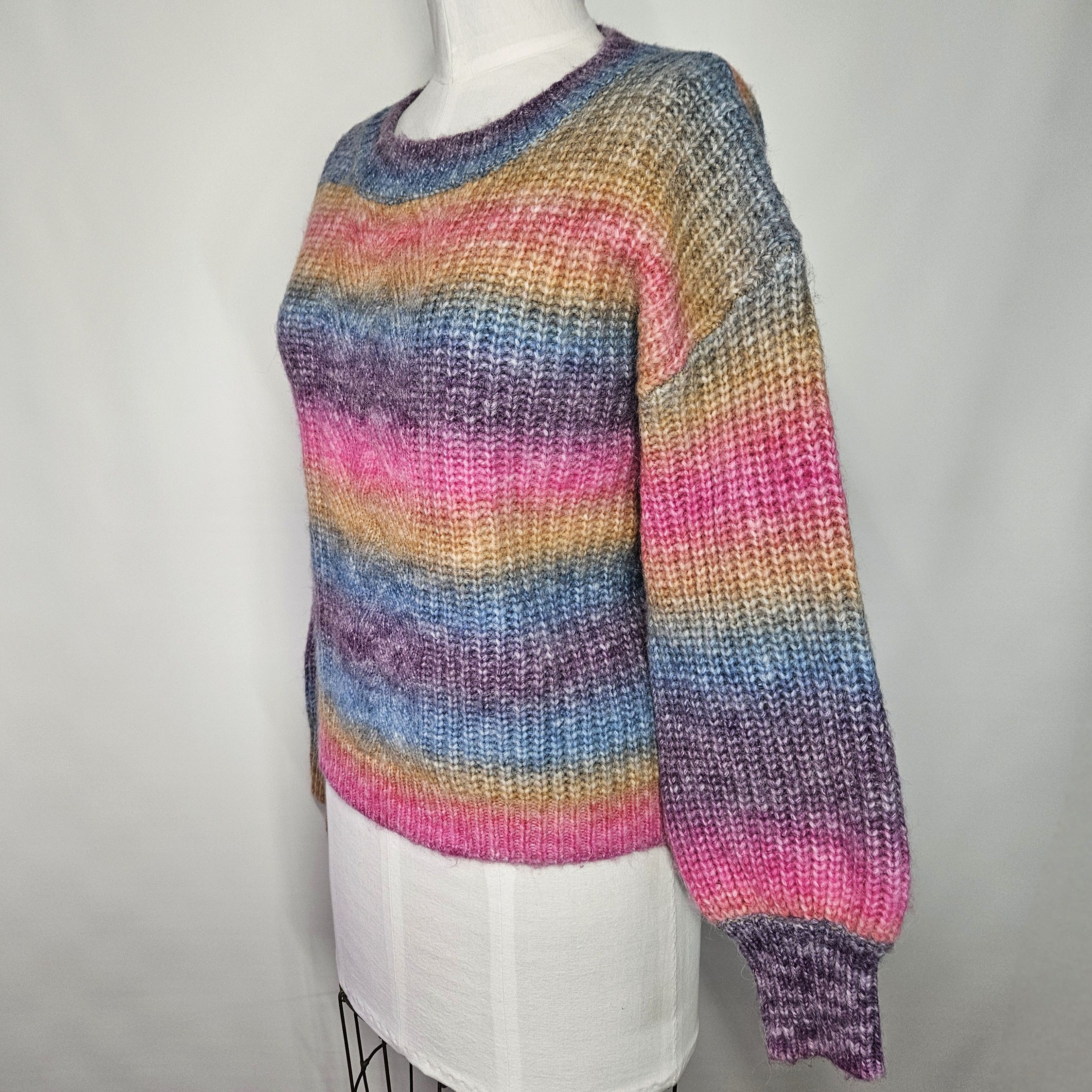 Other ee:some Size S/M Sweater Space Dye Ombre Rainbow Chunky Knit Size M / US 6-8 / IT 42-44 - 2 Thumbnail