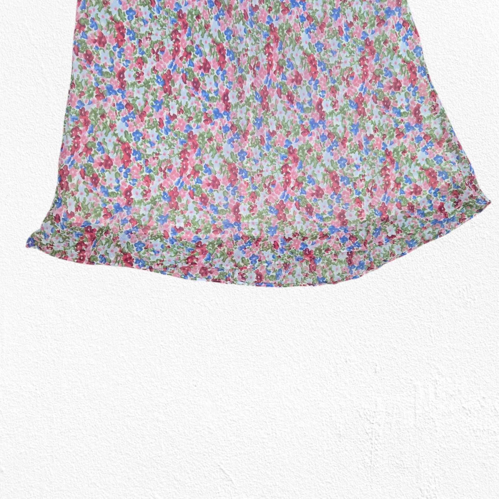 Other Y2K Pink White Floral Chiffon Midi Skirt Size 1X Size 38" / US 16 / IT 52 - 4 Thumbnail