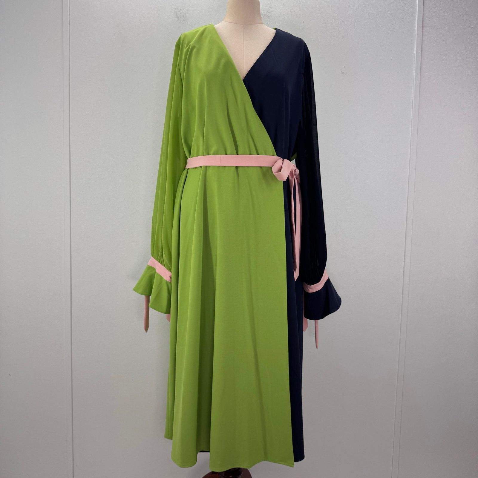 Marina Rinaldi Marina Rinaldi Mixed Media Colorblock Wrap Dress US 22 Size 3XL / US 20-22 - 2 Thumbnail