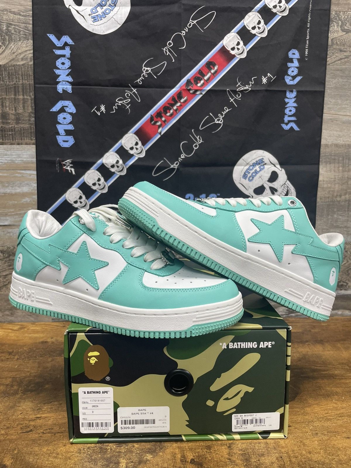Bape 9-Bapesta Sneaker Pastel Green/White Size US 9 / EU 42 - 1 Thumbnail