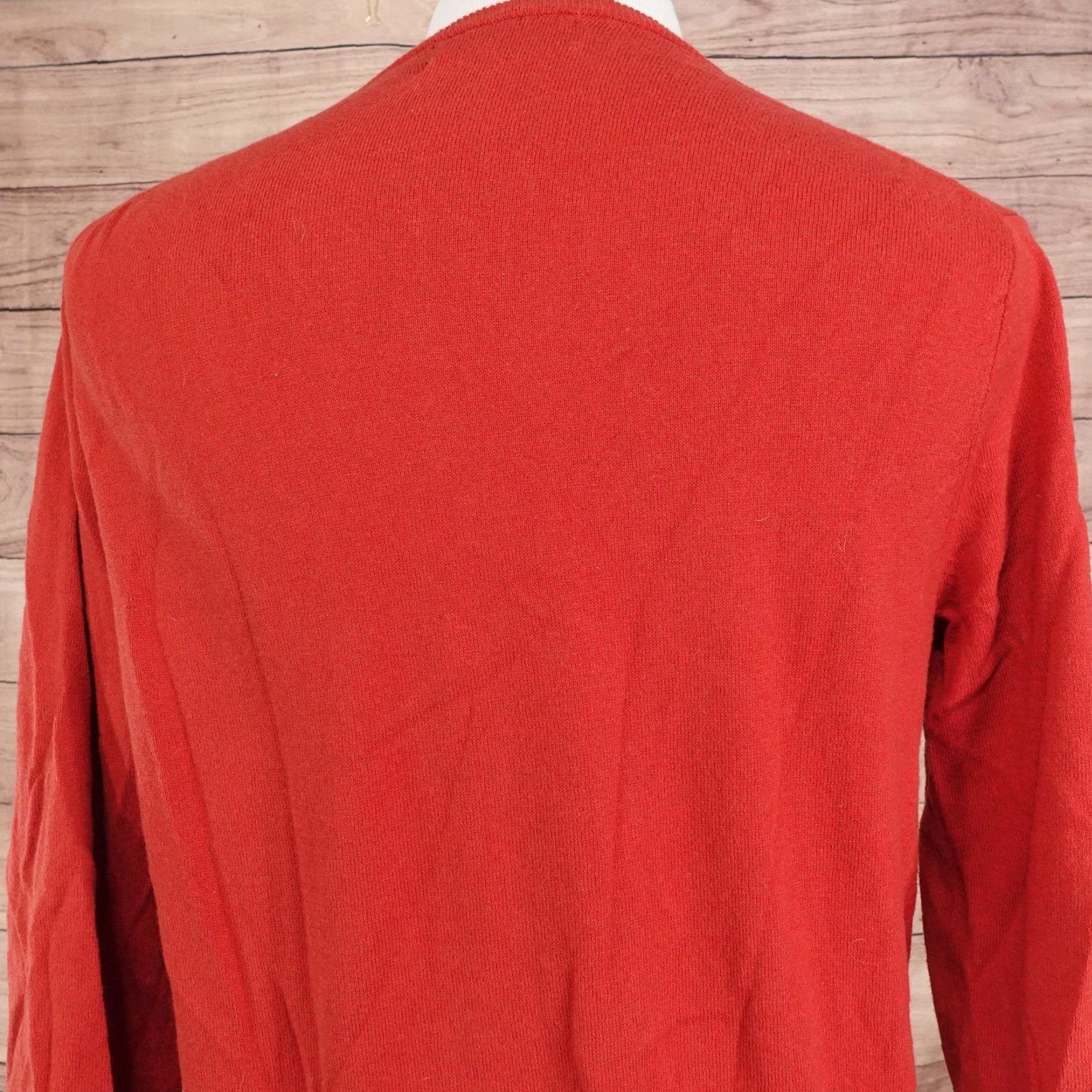 J.Crew J.CREW Sweater Mens M Red V-Neck Cotton Cashmere Knit Pullover Long Sleeve Size US M / EU 48-50 / 2 - 5 Thumbnail