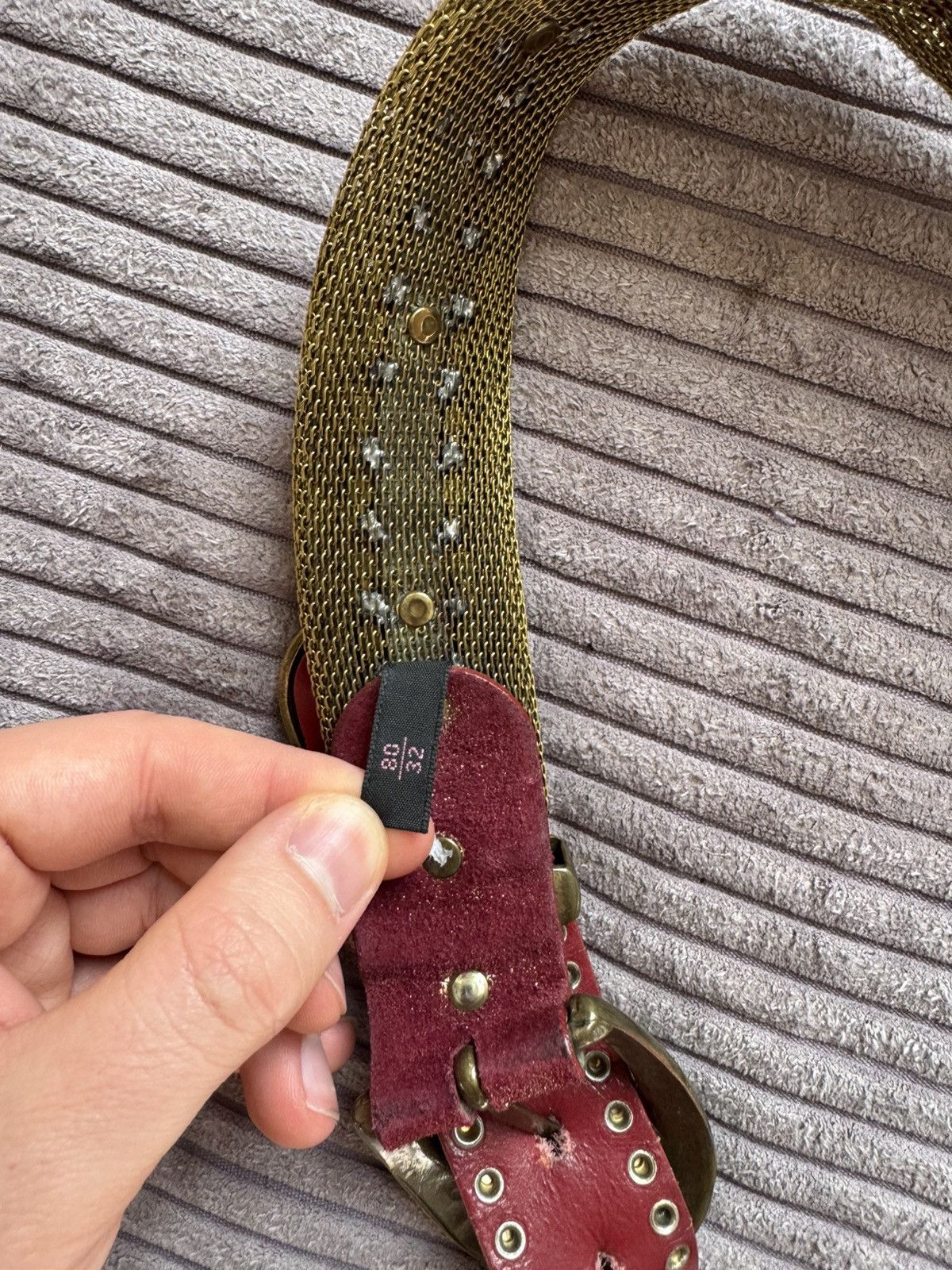 Other Nanni Milano Patchwork Metallic Italian Leather Belt 80cm Size ONE SIZE - 4 Thumbnail