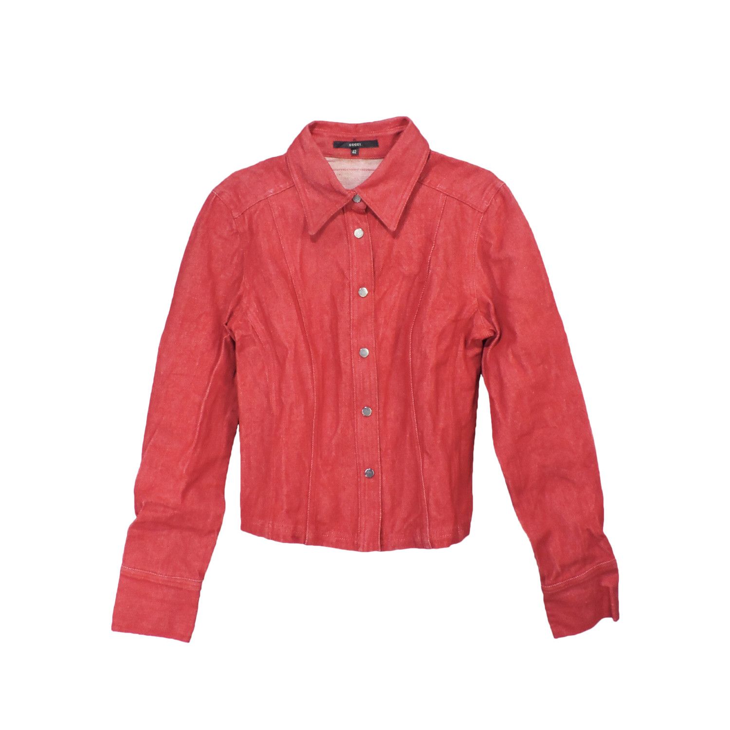 Gucci GUCCI BY TOM FORD RED DENIM JACKET Size M / US 6-8 / IT 42-44 - 1 Thumbnail