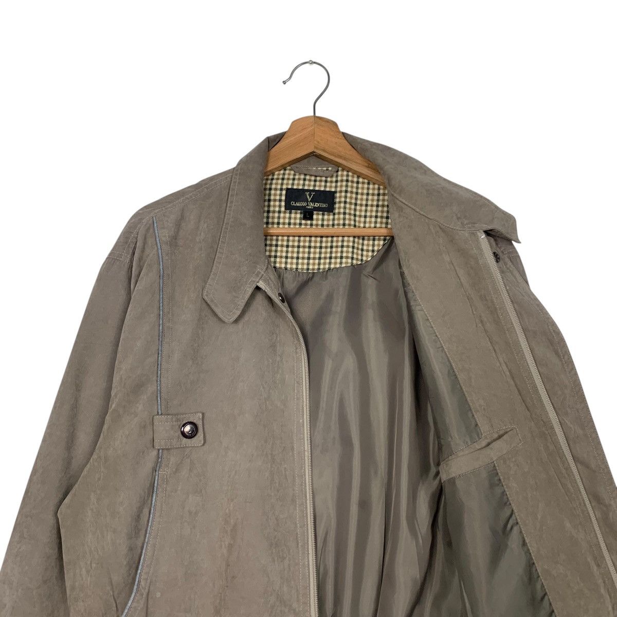 Vintage 90's CLAUDIO VALENTINO Suede Bomber Jacket #2724-C123 Size US L / EU 52-54 / 3 - 10 Thumbnail