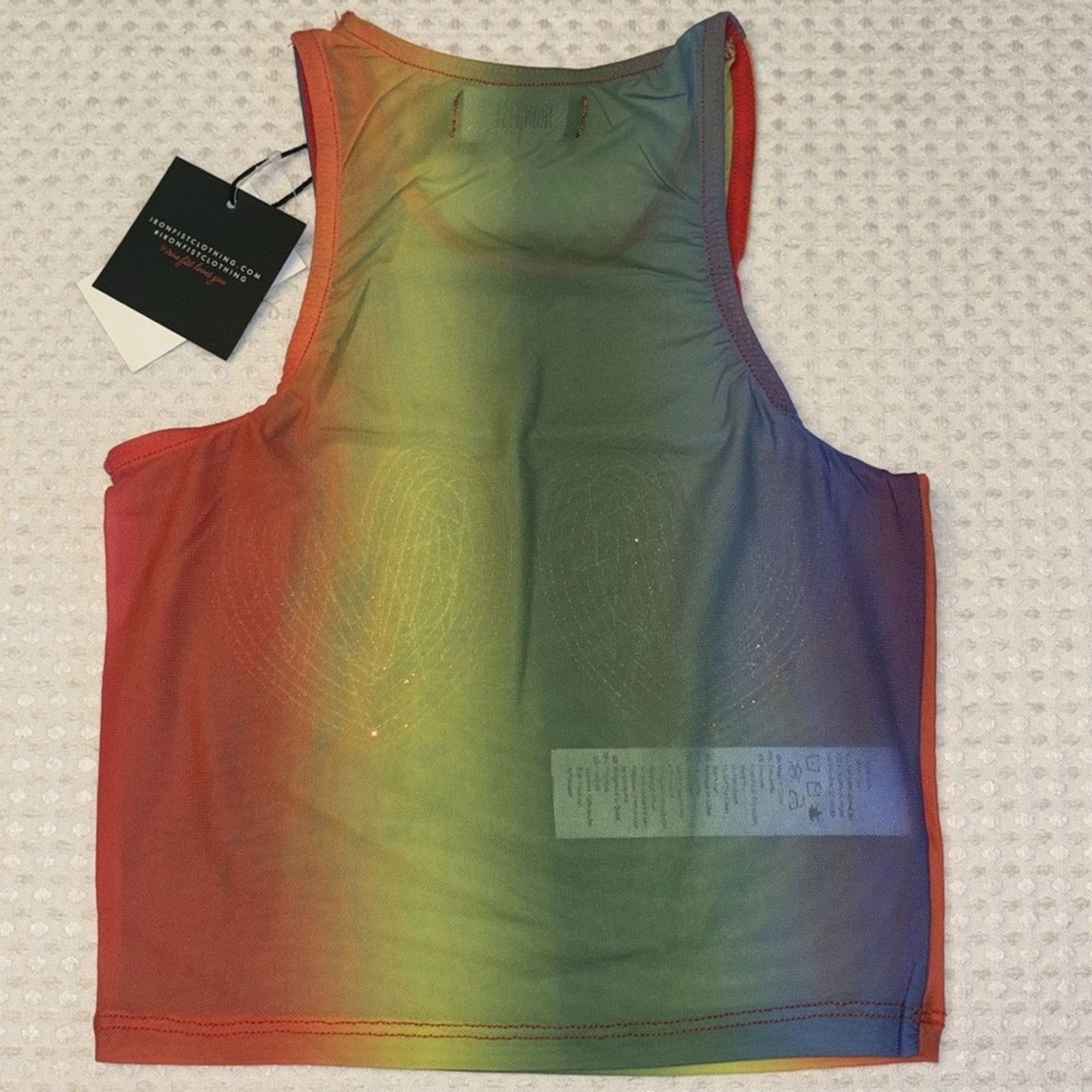 Iron Fist Iron Fist SOMEWHERE Rainbow Sequin Heart Sheer Crop Tank Top Size M / US 6-8 / IT 42-44 - 8 Thumbnail
