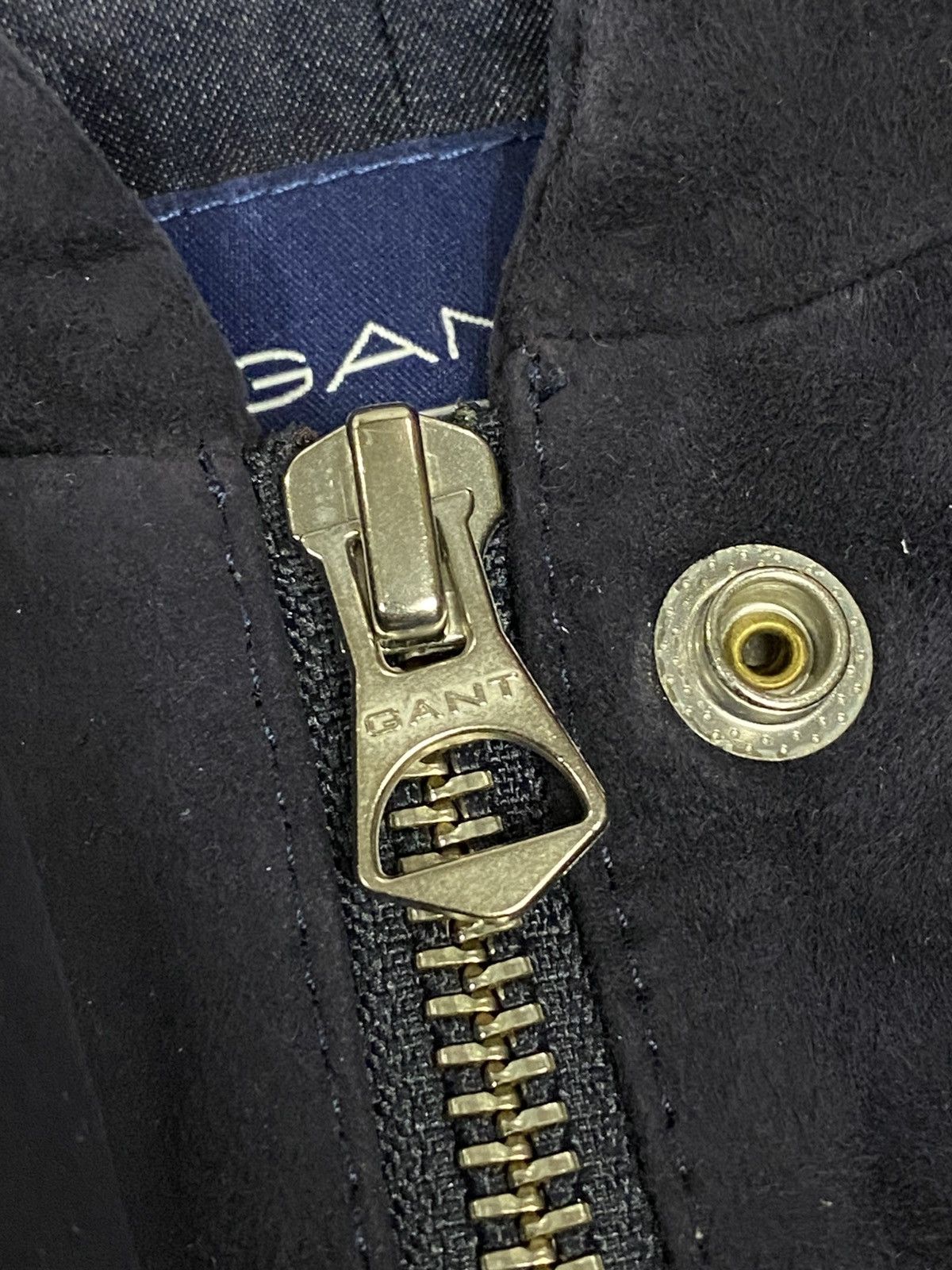 Gant Gant Dark Blue Suede Goat Leather Light Bomber Jacket Men’s Size US S / EU 44-46 / 1 - 2 Thumbnail