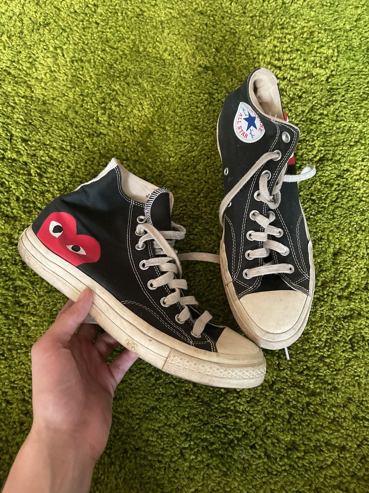 Converse Converse x Comme des Garcons Play faded sneakers Grailed