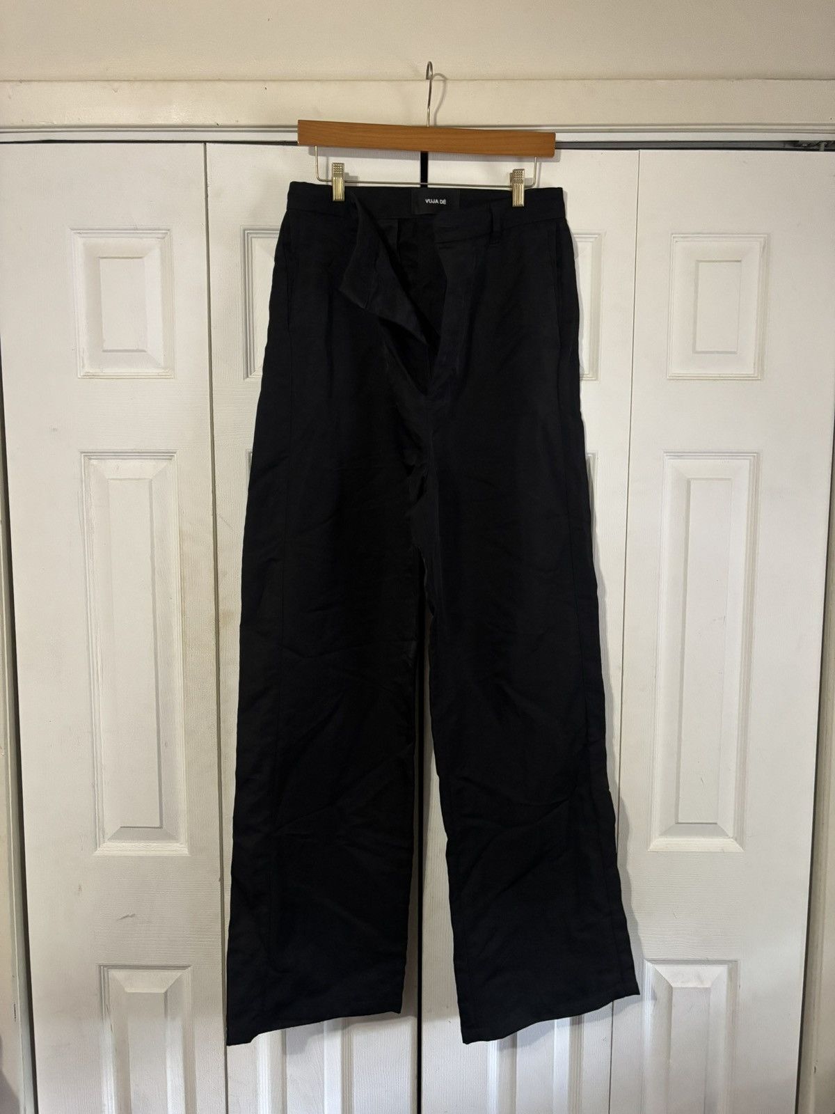 Vuja de crushed nylon trousers