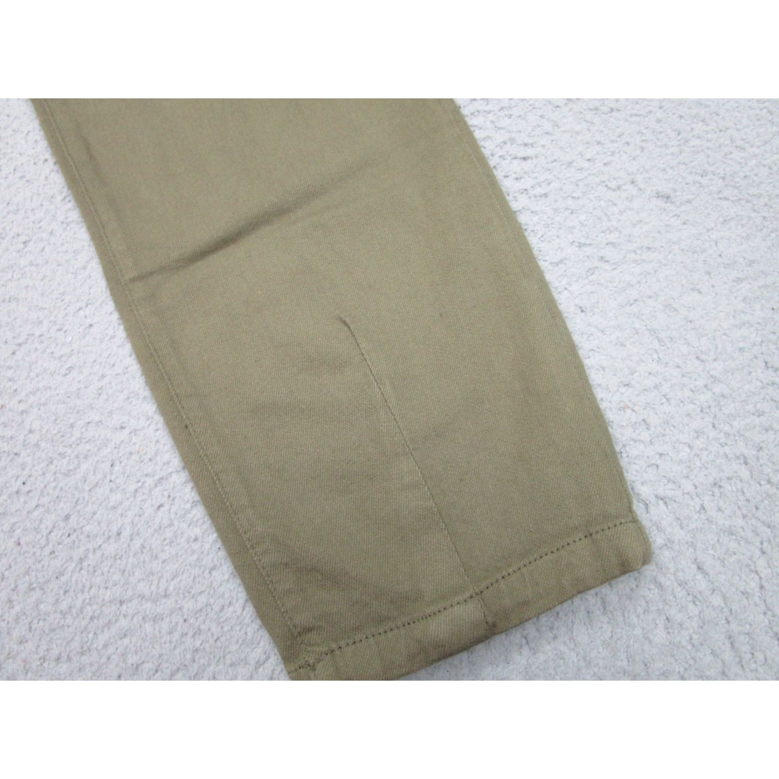 Vintage Sezane Womens High Rise Green Denim Jeans 40 Regular Tapered Barrel Leg Cotton Blend Stretch Size 27" / US 4 / IT 40 - 3 Thumbnail