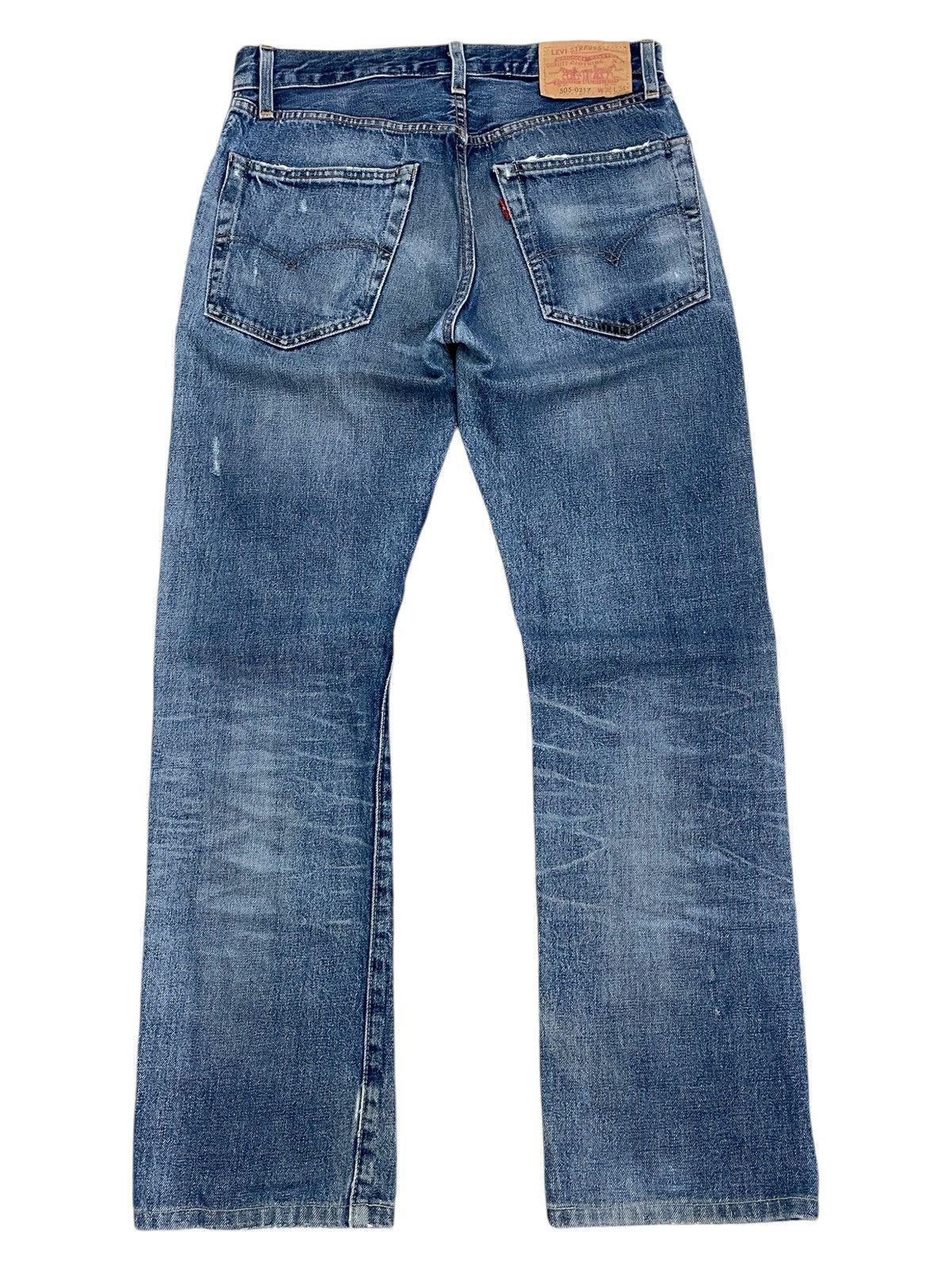 Levis 505 Talon Big E Redline Selvedge Repro Distressed