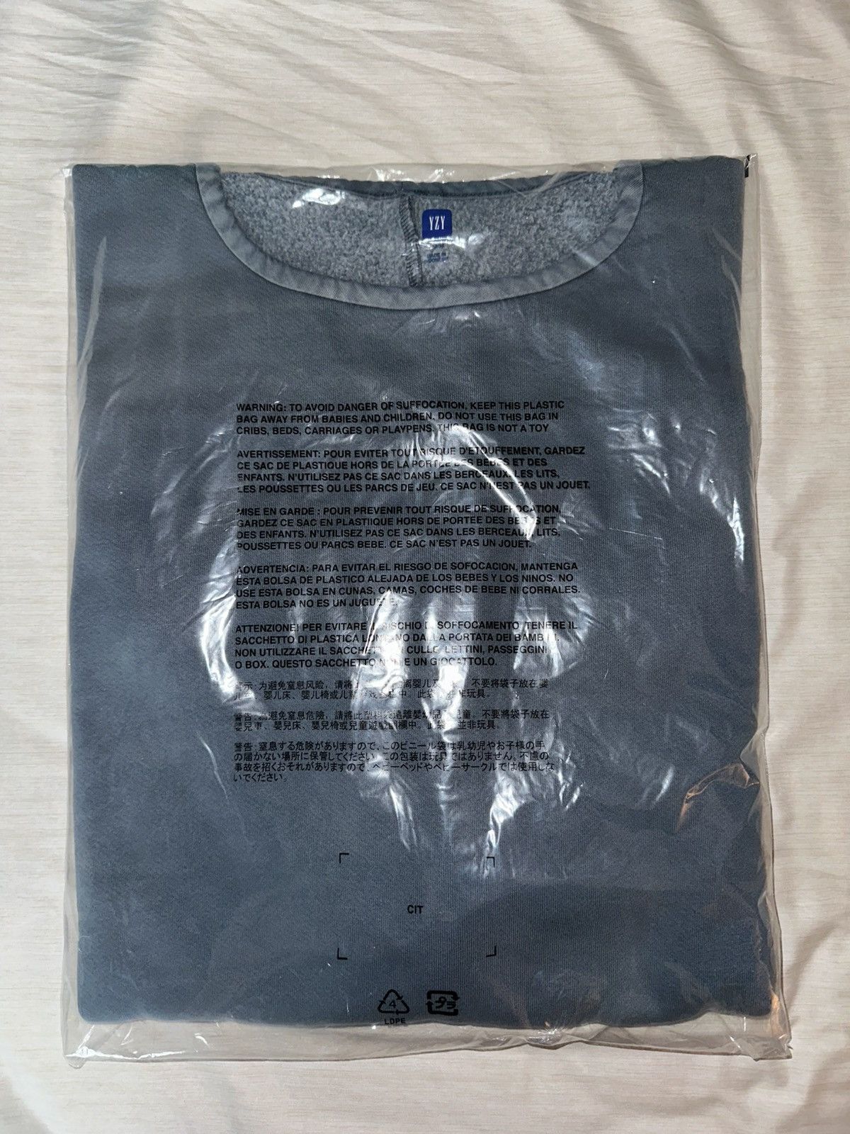 Balenciaga × Gap × Yeezy Yeezy Gap Fleece Yoke Tee Bluestone Size US XXS / EU 40 - 2 Thumbnail