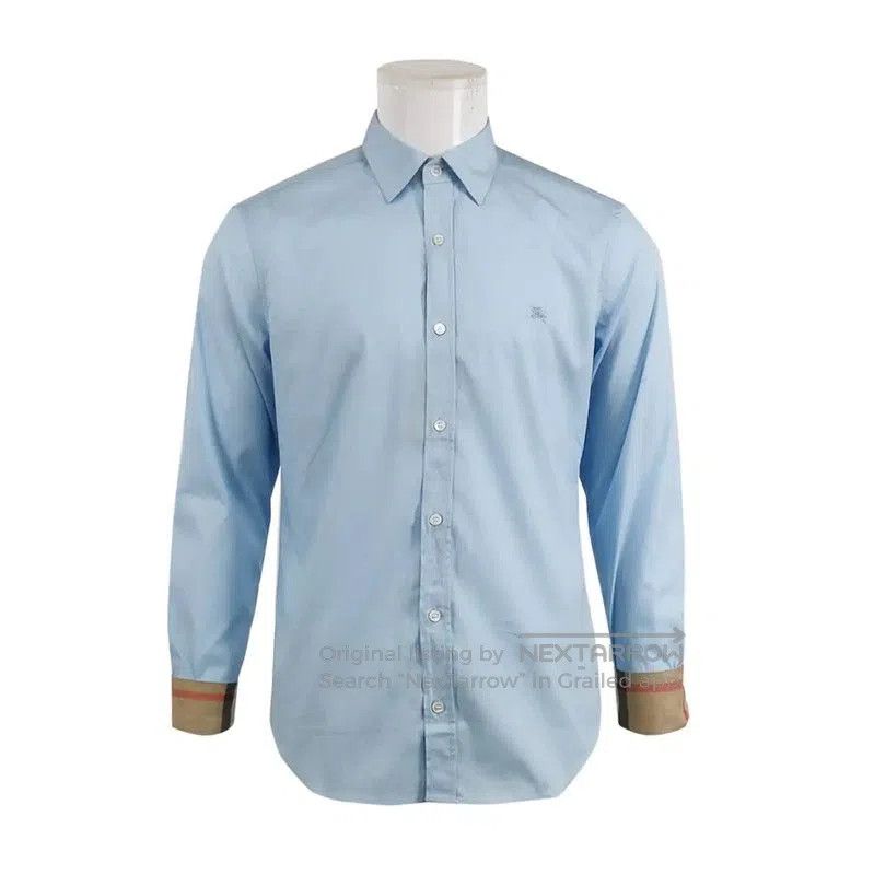 Burberry Burberry Men's Long Sleeve Blue Cotton Shirt. Size US L / EU 52-54 / 3 - 1 Thumbnail