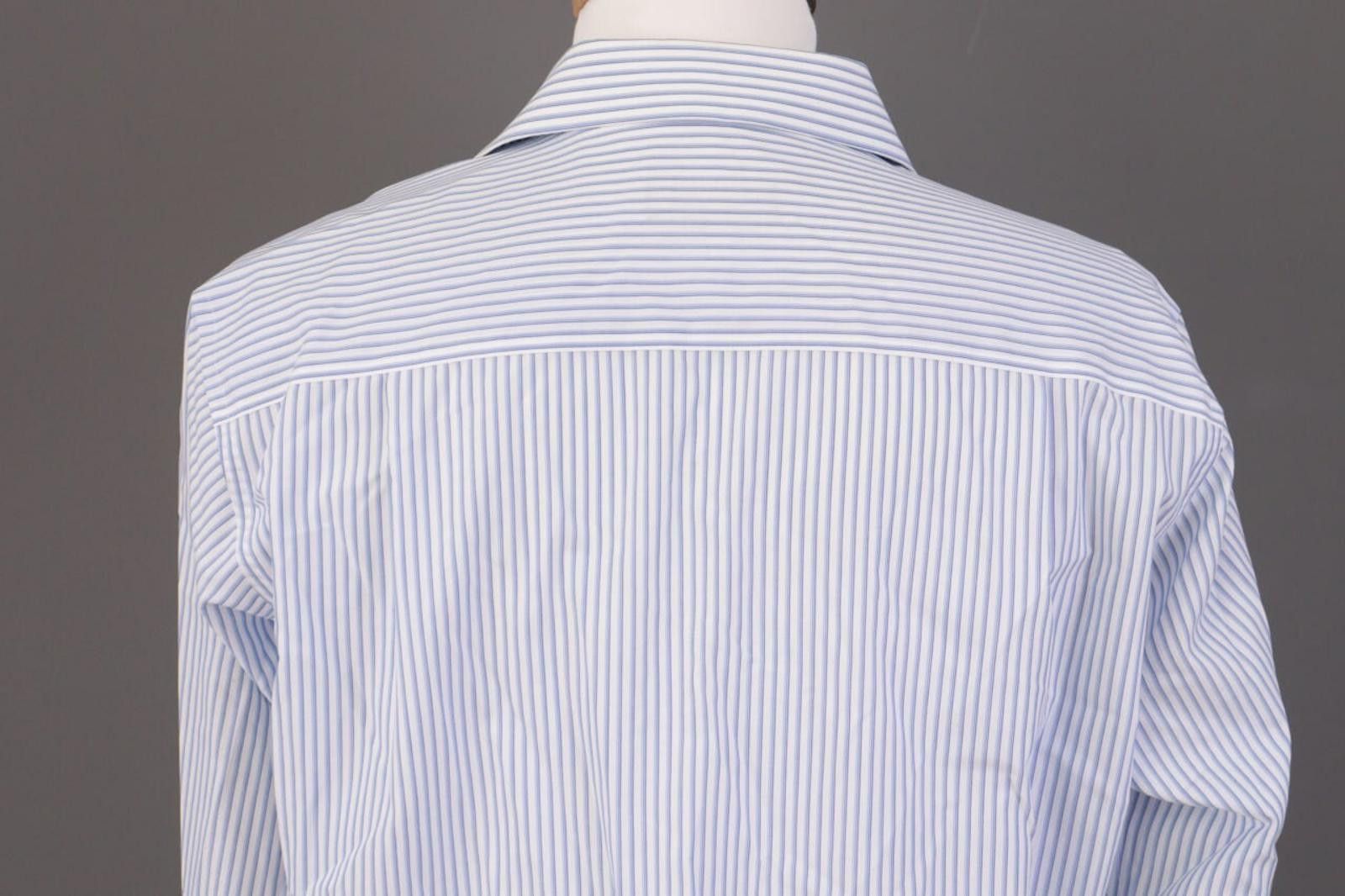 Designer Donald J.Trump Blue Stripe Button Shirt Size 16 / 34 / 35 Size US M / EU 48-50 / 2 - 11 Thumbnail