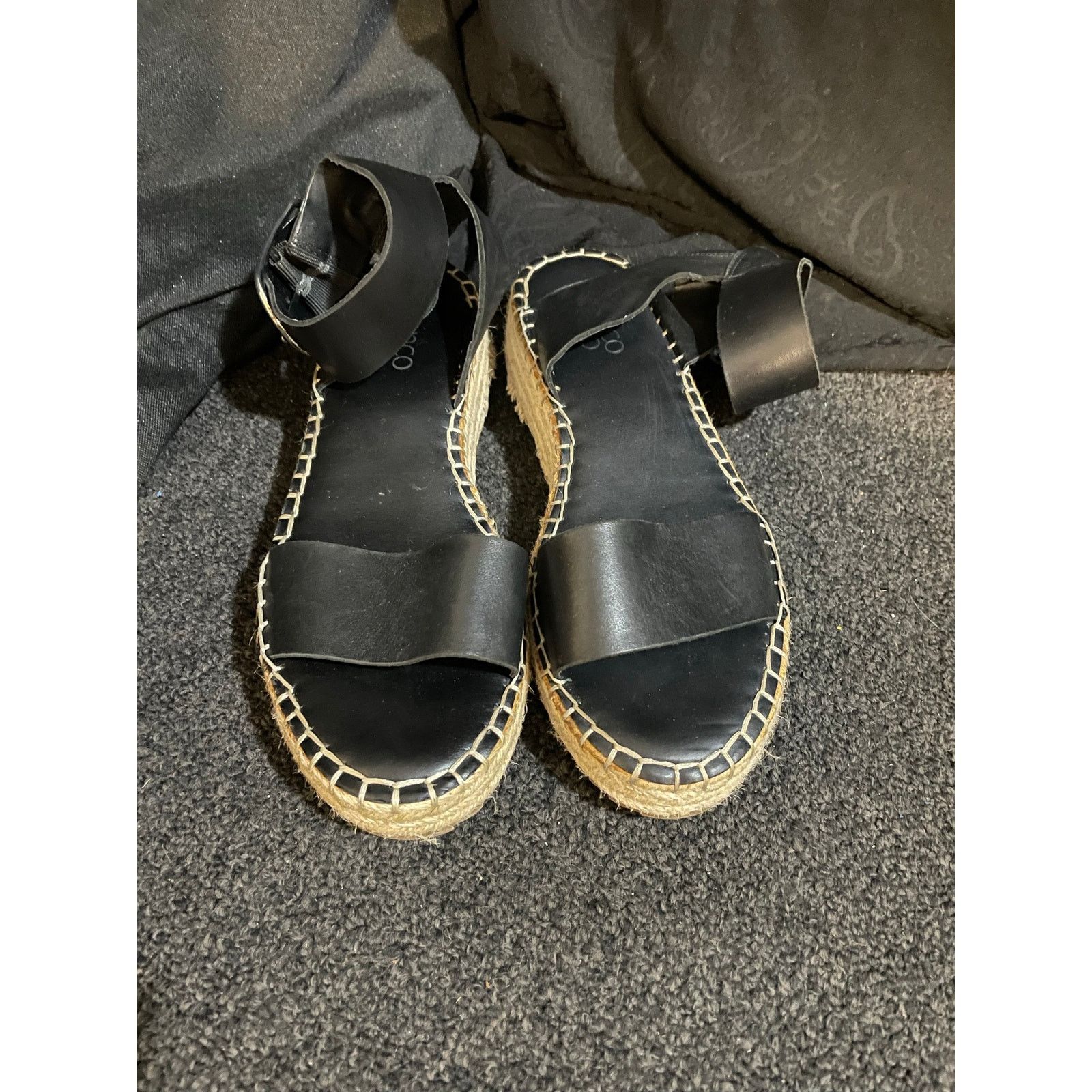 Franco Sarto Franco Sarto Black Marona Espadrille Wedge Sandal Womens 7.5 Size US 7.5 / IT 37.5 - 1 Thumbnail