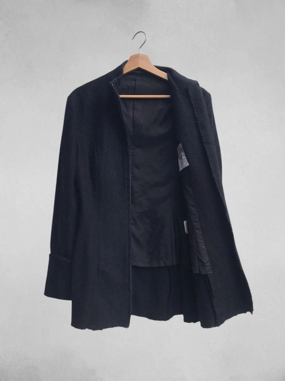 Yohji Yamamoto AW08 Runway Unfinished High Gauge Long Neck Jacket Size M / US 6-8 / IT 42-44 - 5 Thumbnail