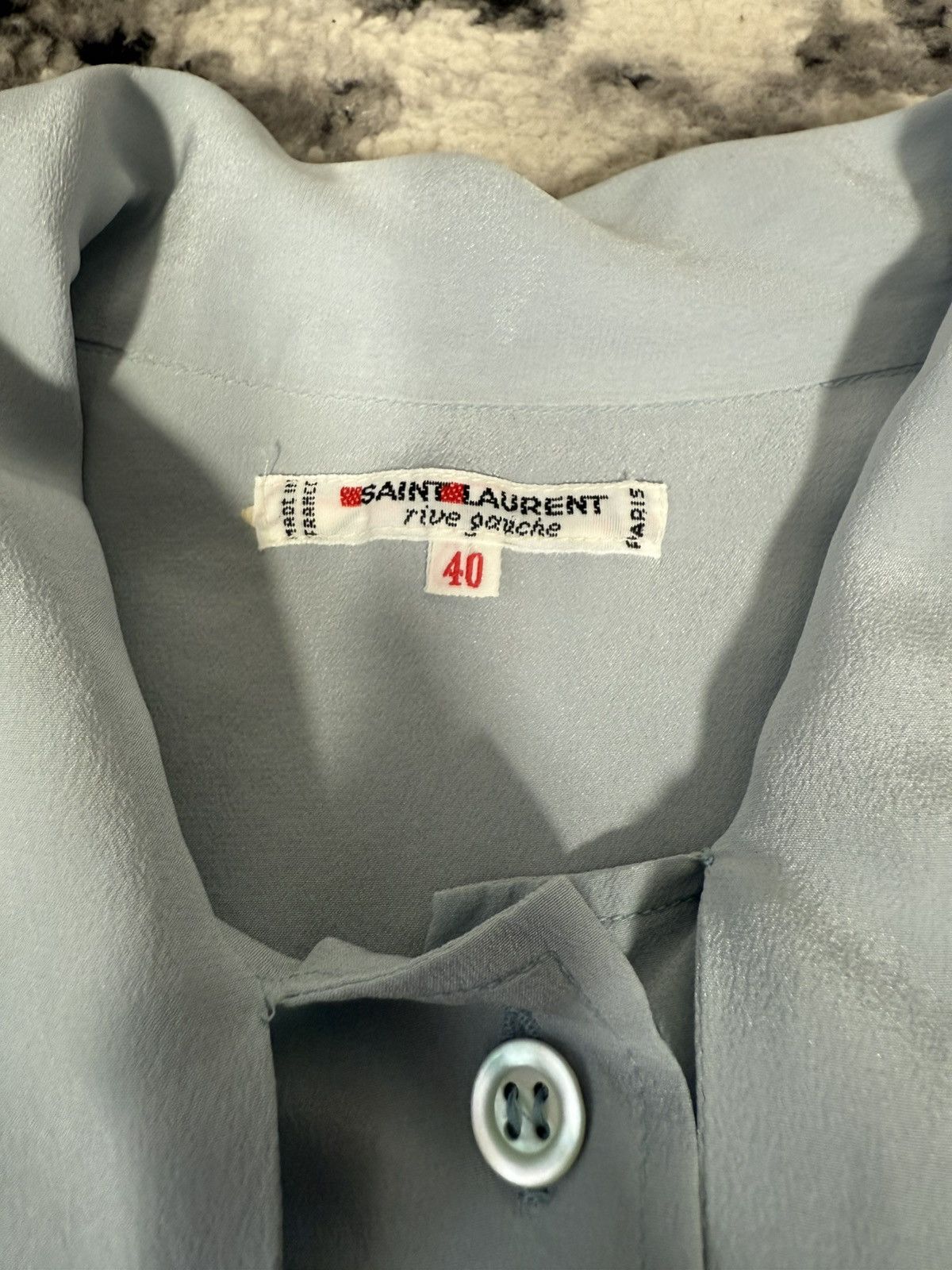 Yves Saint Laurent Rare Vintage 1970s Yves Saint Laurent Pussy Bow Scarf Blouse Size M / US 6-8 / IT 42-44 - 6 Thumbnail