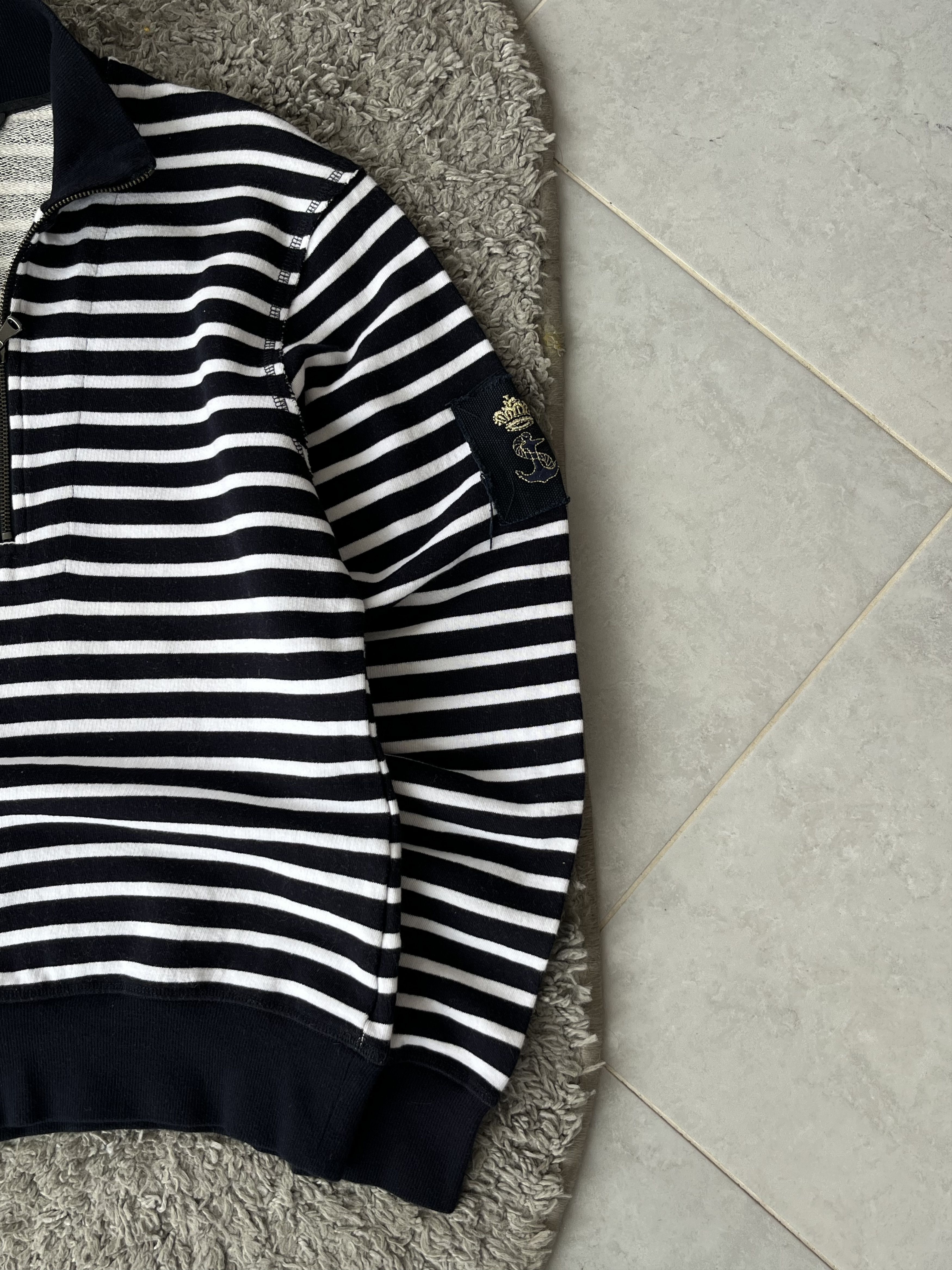 Dolce & Gabbana DOLCE&GABBANA Vintage 1/2 Zip Up Sweater Striped Shirt Size US M / EU 48-50 / 2 - 4 Thumbnail