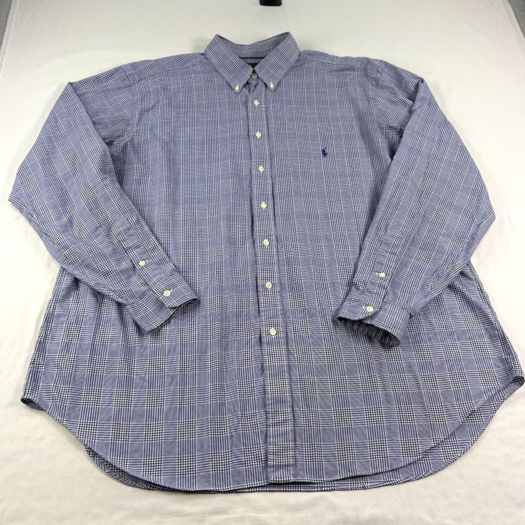 Polo Ralph Lauren Polo Ralph Lauren Shirt Mens 2XLT Tall Blue Plaid Button Up Long Sleeve Size US XXL / EU 58 / 5 - 3 Thumbnail