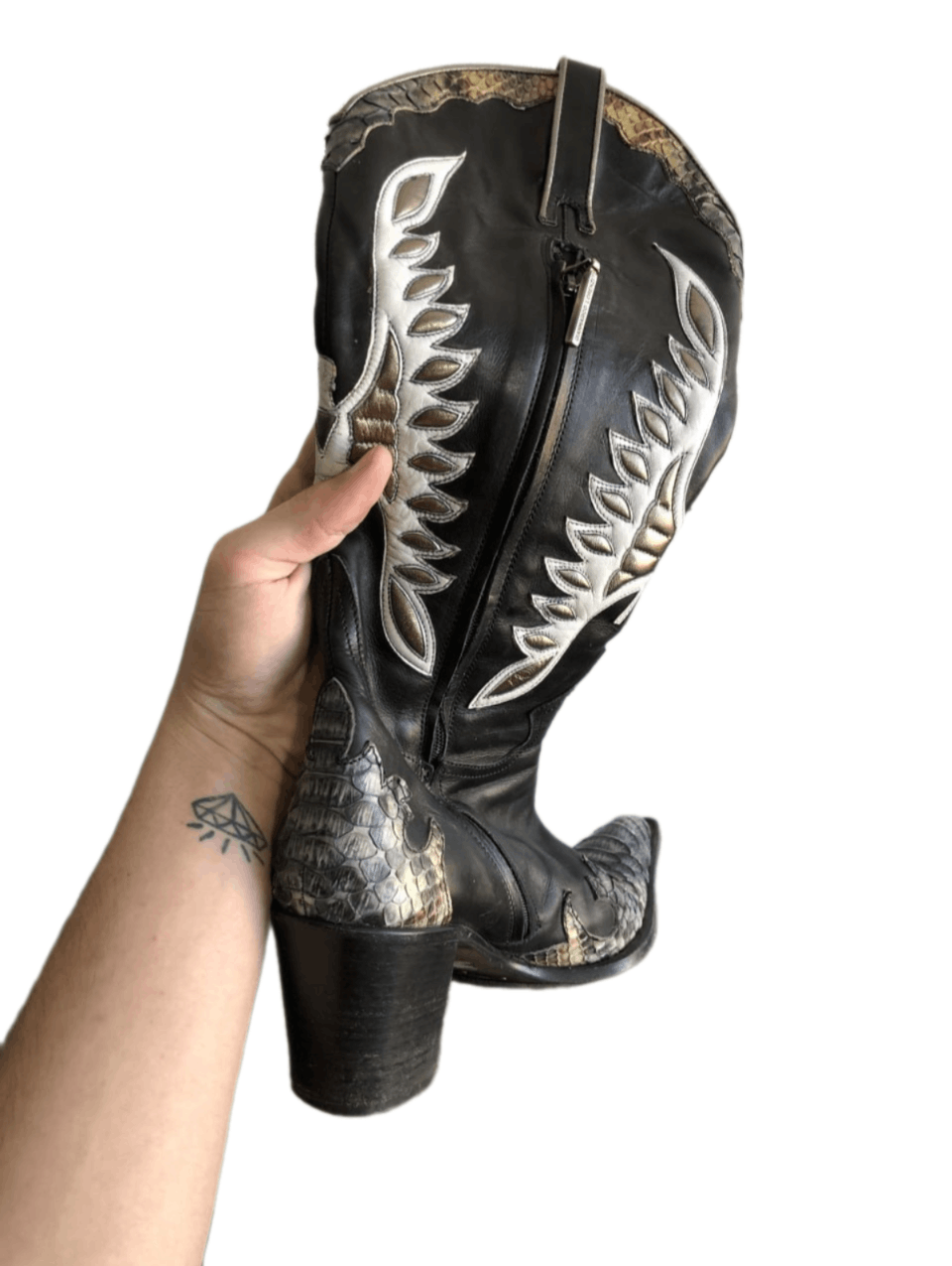 image of Avant Garde x Moto Vintage Y2K High Boxing Boots Wrestling 40 in Black, Women's (Size 8)