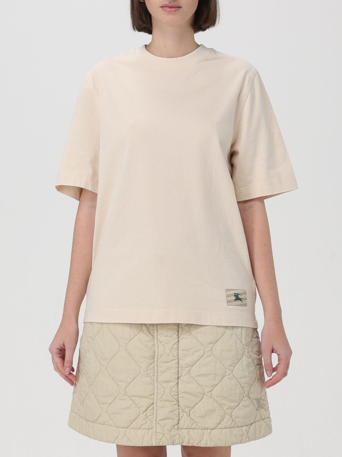 image of Burberry T-Shirt Woman Beige, Women's (Size Small)