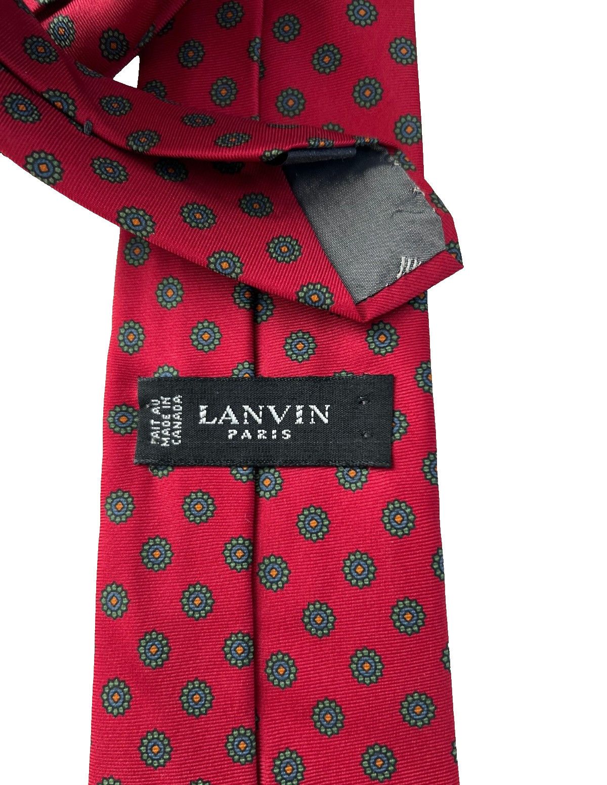 Lanvin Lanvin Printed Silk Tie Red Size ONE SIZE - 2 Thumbnail