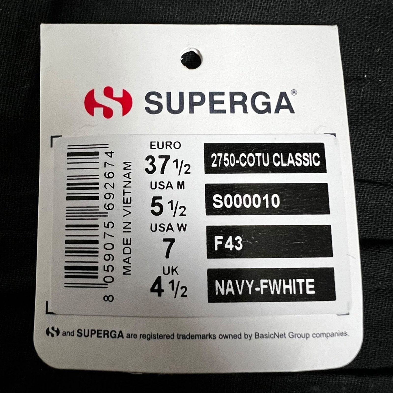 Superga Superga Cotu Classic 2750 Sneakers Navy/White Womens 7 NIB Size US 7 / IT 37 - 7 Thumbnail