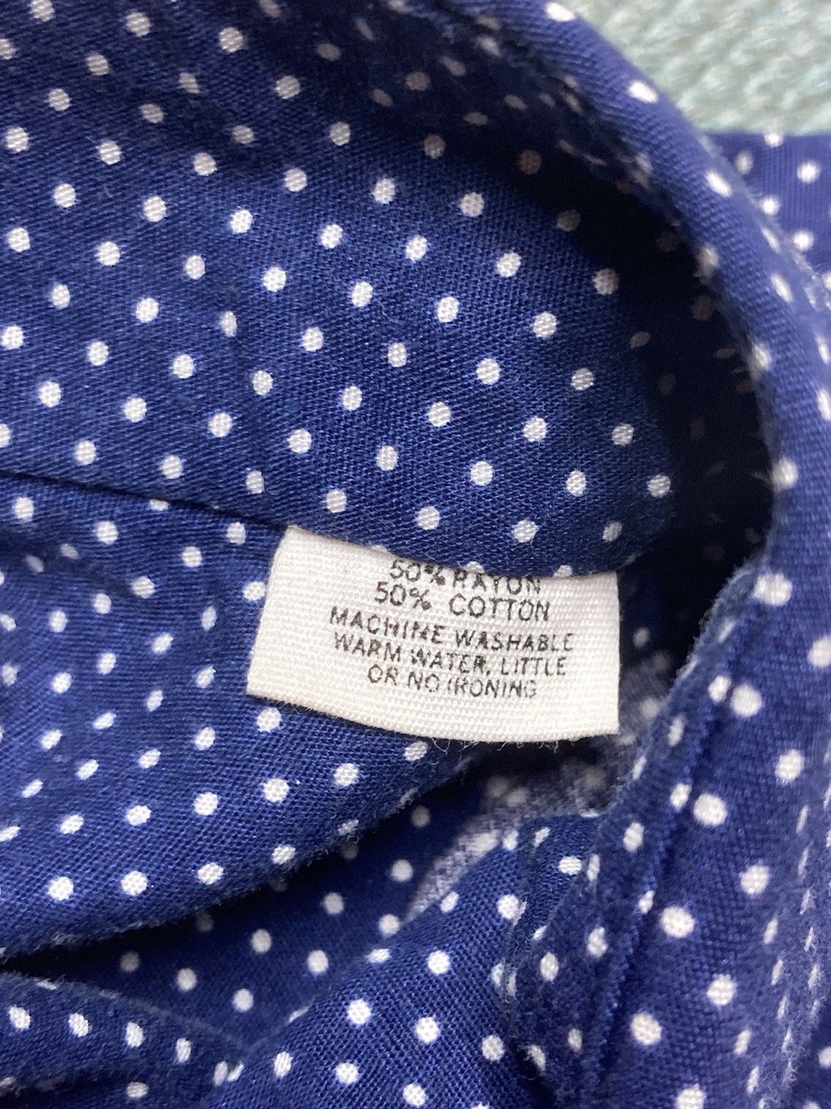 Vintage Vintage 1970s button shirt polka dot indigo blue Enro medium Size US M / EU 48-50 / 2 - 5 Thumbnail
