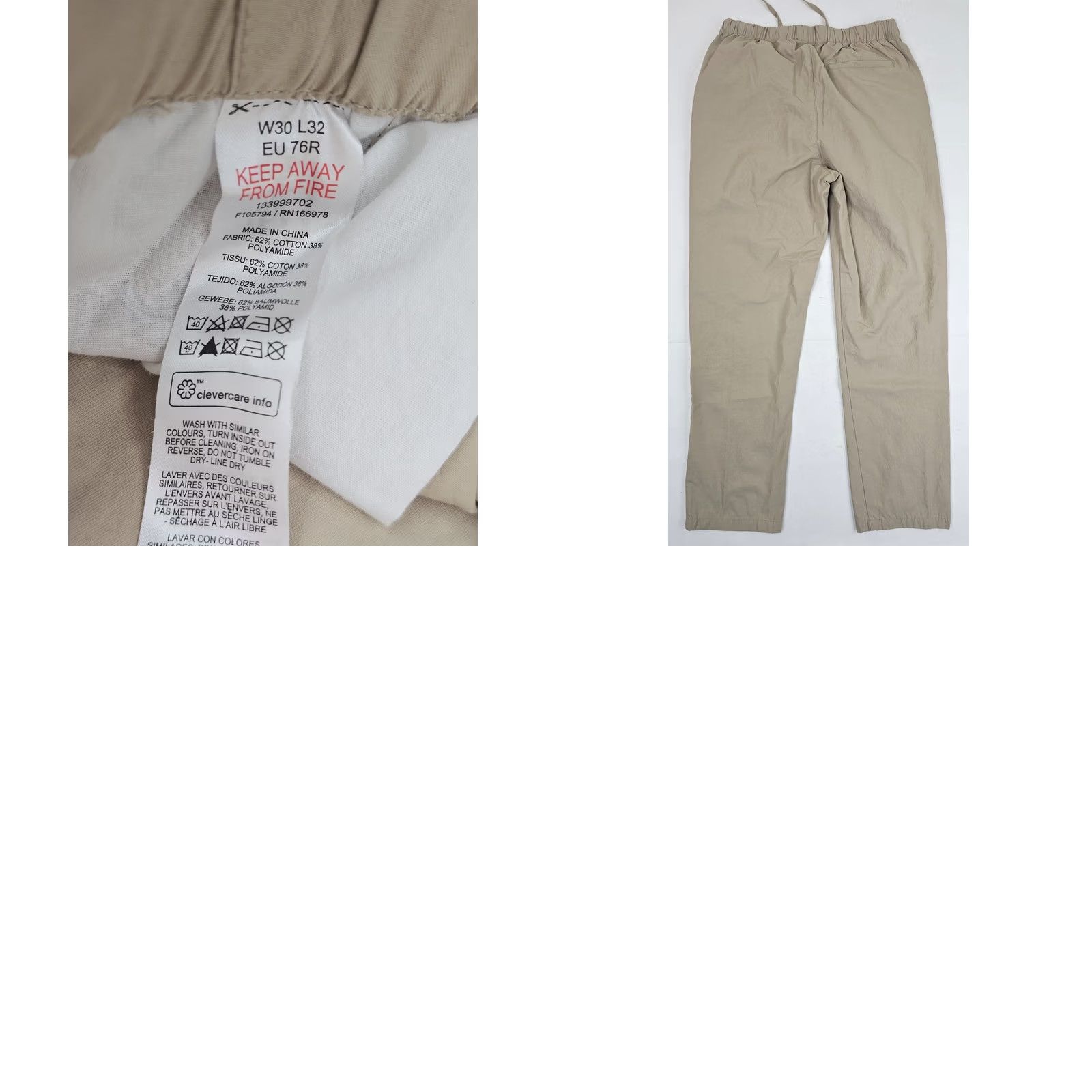 Topman TOPMAN Tapered Pants – Men 30x32 (Fits 30x27) | Pull-On Stretch Performance Khaki Front Zipper Pockets Casual Dress Workwear Shirtless? Size US 30 / EU 46 - 8 Thumbnail