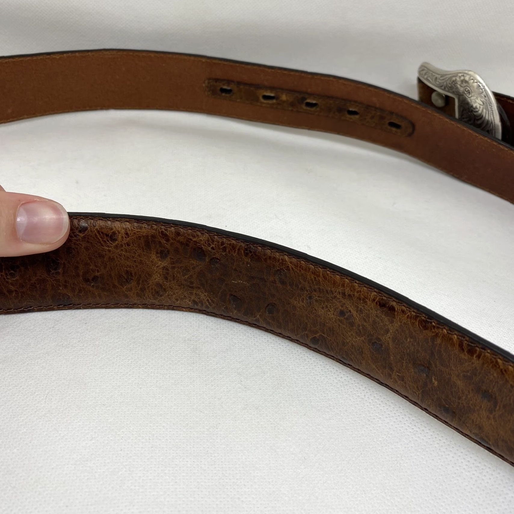 Vintage VINTAGE Nocona Belt Mens 42 Leather Brown Ostrich? Unisex Cowboy Rodeo Nocona Belt Mens 42 Leather Brown Ostrich? Size 42 - 7 Thumbnail