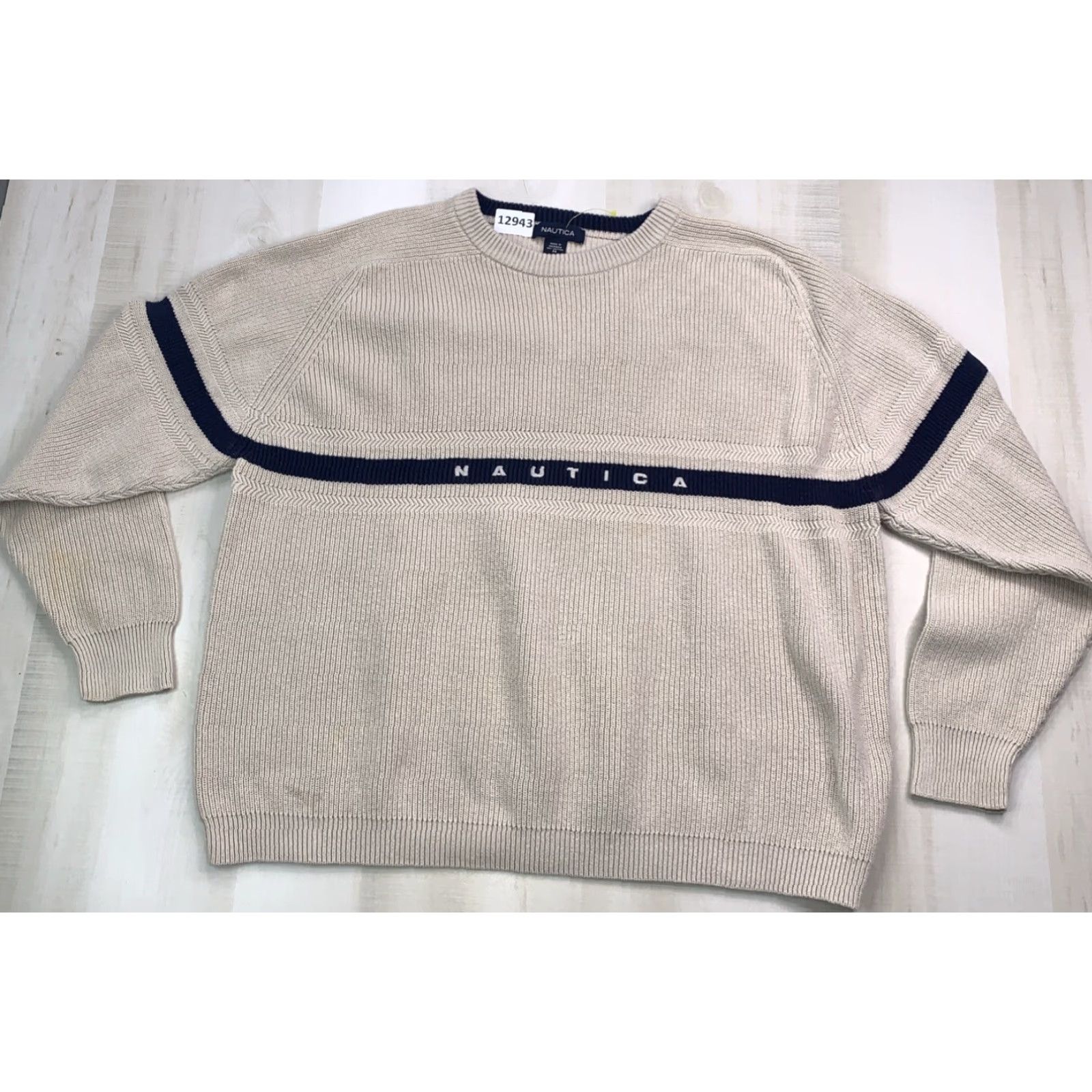 Nautica VINTAGE Nautica Knit Sweater Mens Crew Neck Striped Logo Short Sleeve? Size US M / EU 48-50 / 2 - 2 Thumbnail