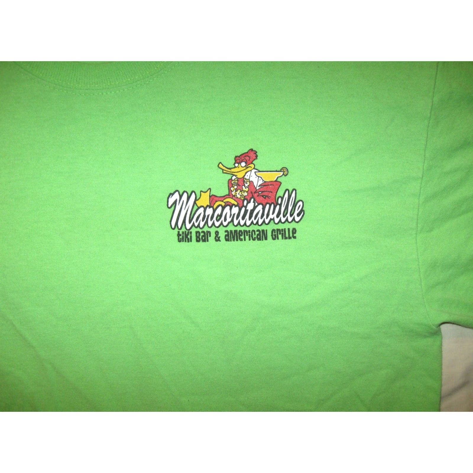 Gildan Marcoritaville Tiki Bar T Shirt St Michaels Maryland Men's Medium Short Sleeve Green Cotton Gildan Bar 90s Event Shirts Mens Size US M / EU 48-50 / 2 - 3 Thumbnail