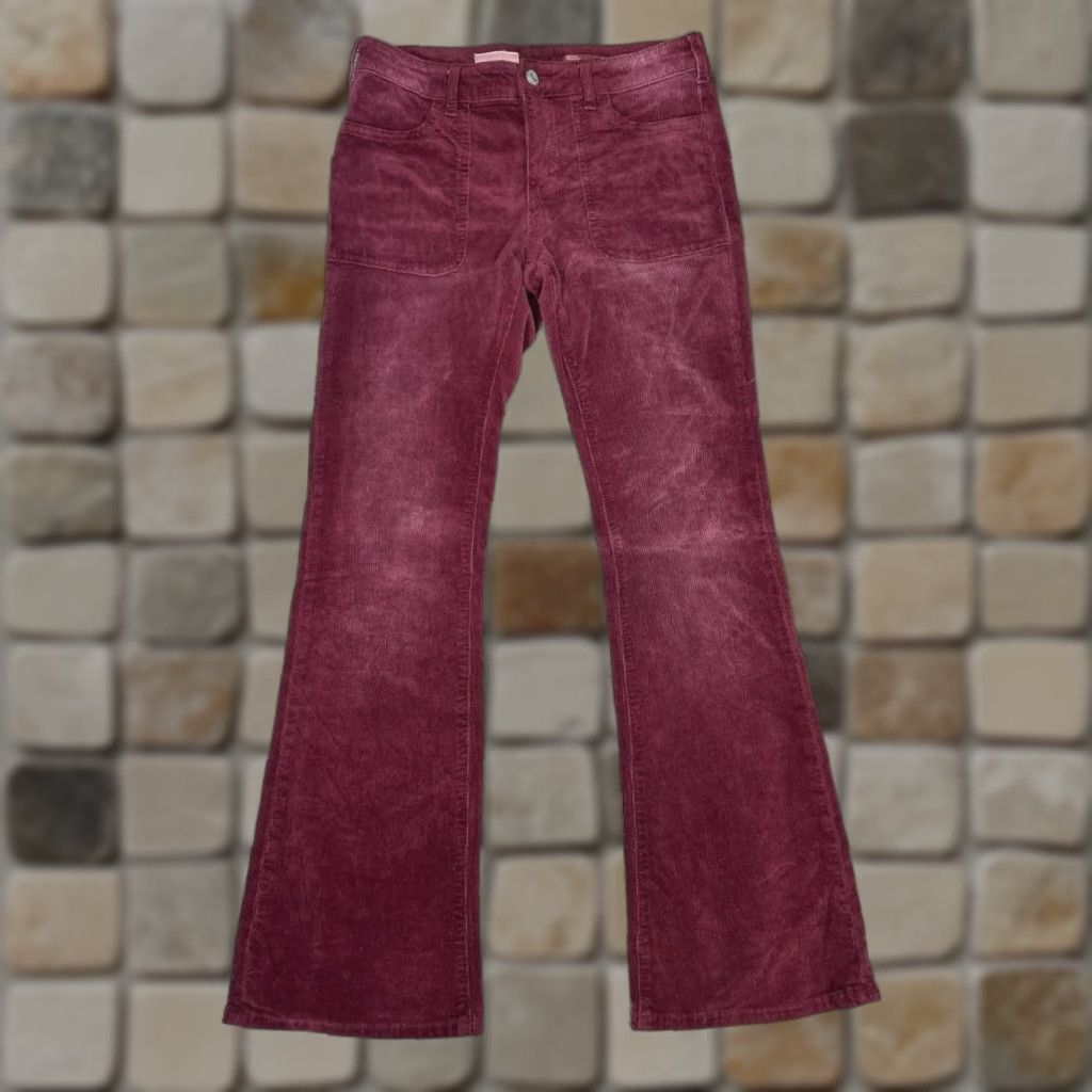 Vintage Pilcro The Icon Jeans Women 26 Red Corduroy Flared Cotton Stretch Mid Rise 28x30 City Preppy Womens Size 26" / US 2 / IT 38 - 1 Thumbnail