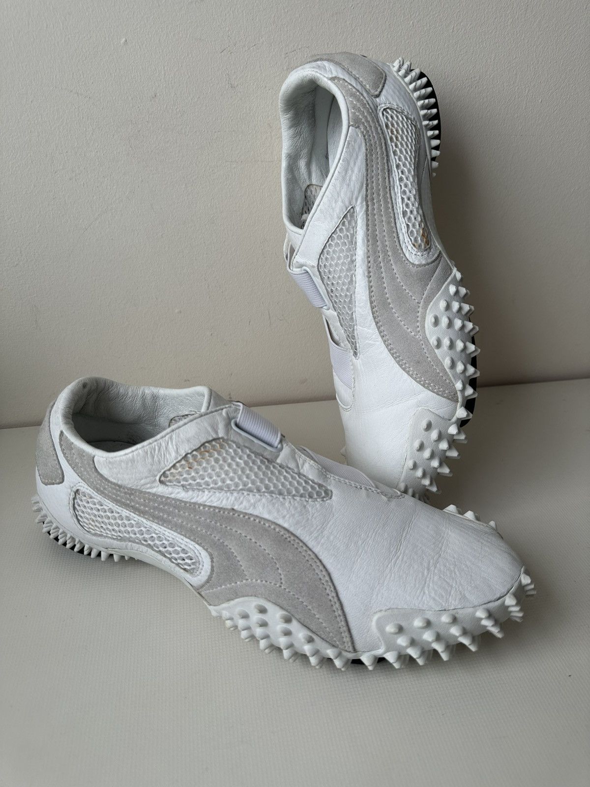 Puma Puma Ur Mostro (2004) white leather archive spike sole shoes Size US 8 / EU 41 - 3 Thumbnail