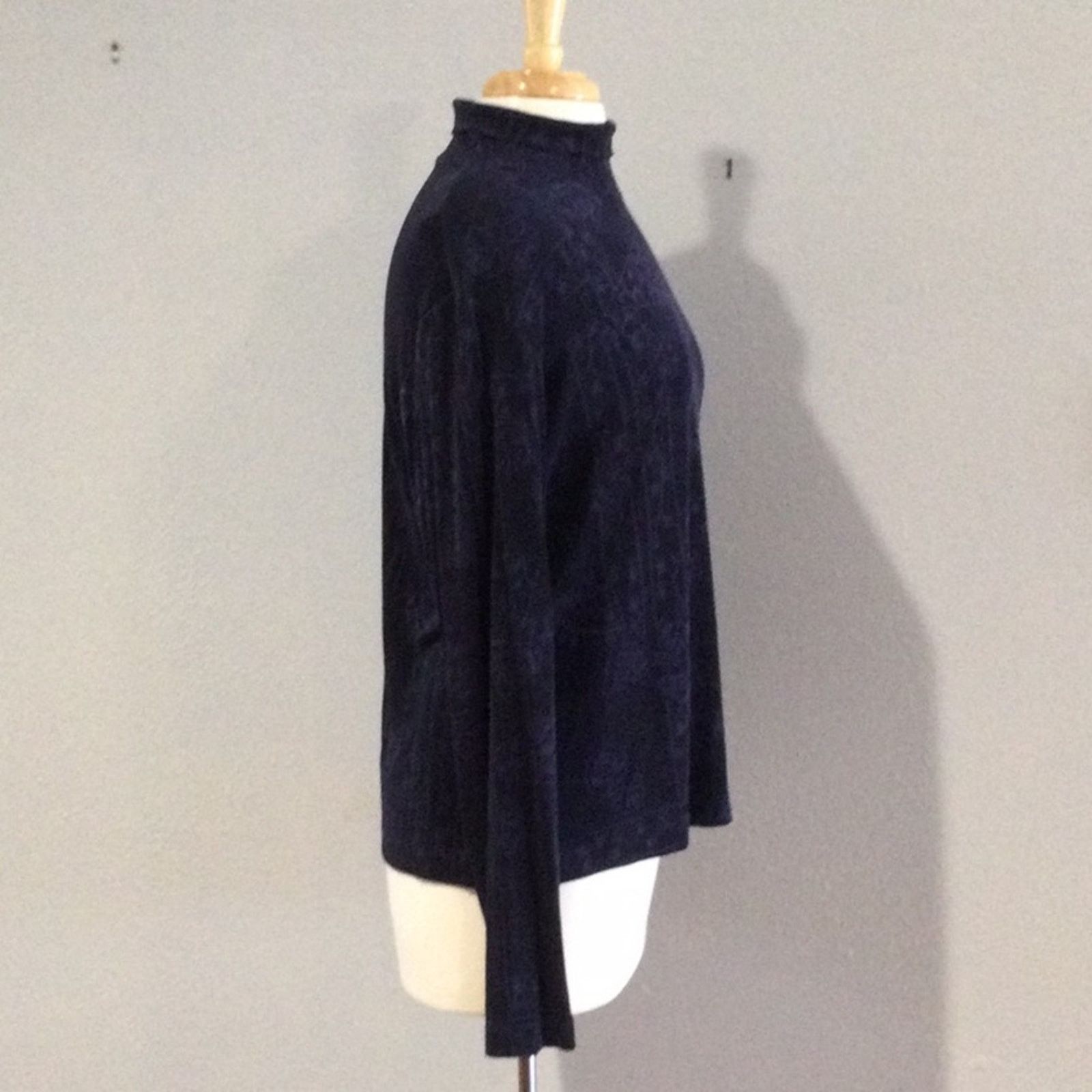 Chicos Chico's Travelers Navy Floral Long Sleeve Pullover 3/XL/16 Size XL / US 12-14 / IT 48-50 - 5 Thumbnail