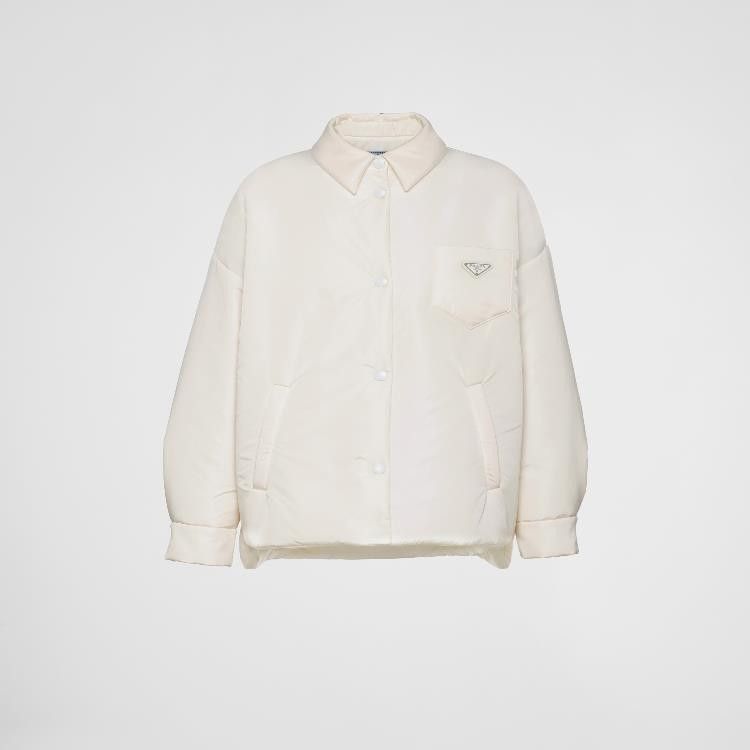 Prada o1B3y1r0426 Re-Nylon Padded Jacket in White Size S / US 4 / IT 40 - 1 Thumbnail