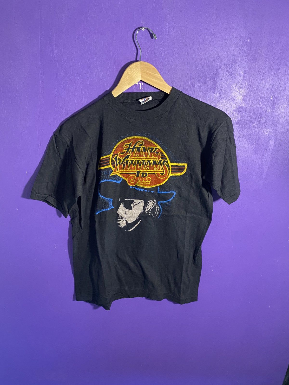 Band Tees × Vintage Vintage 80s Hank Williams Jr face t-shirt Size US M / EU 48-50 / 2 - 1 Thumbnail