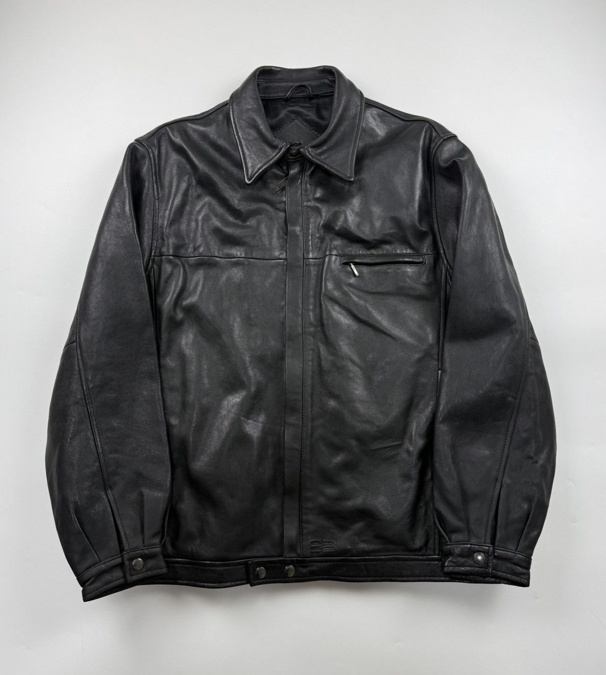 Vintage Balenciaga Zip Up Leather Jacket