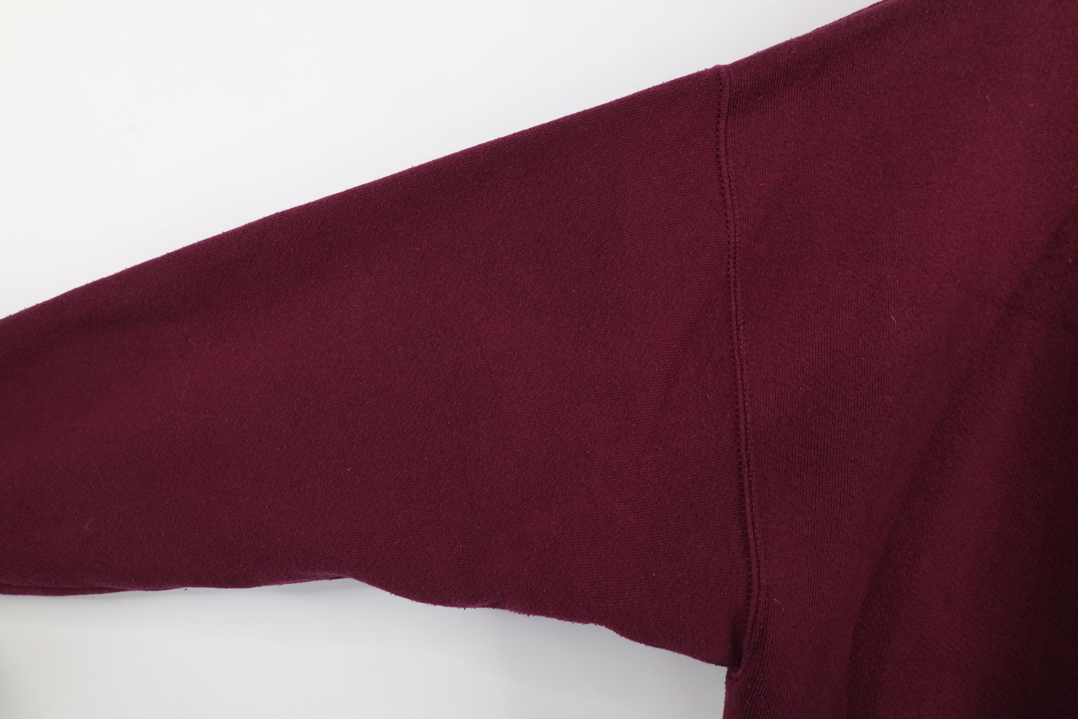 Vintage Vintage 90s Streetwear Blank Crewneck Sweatshirt Burgundy Size US L / EU 52-54 / 3 - 9 Thumbnail