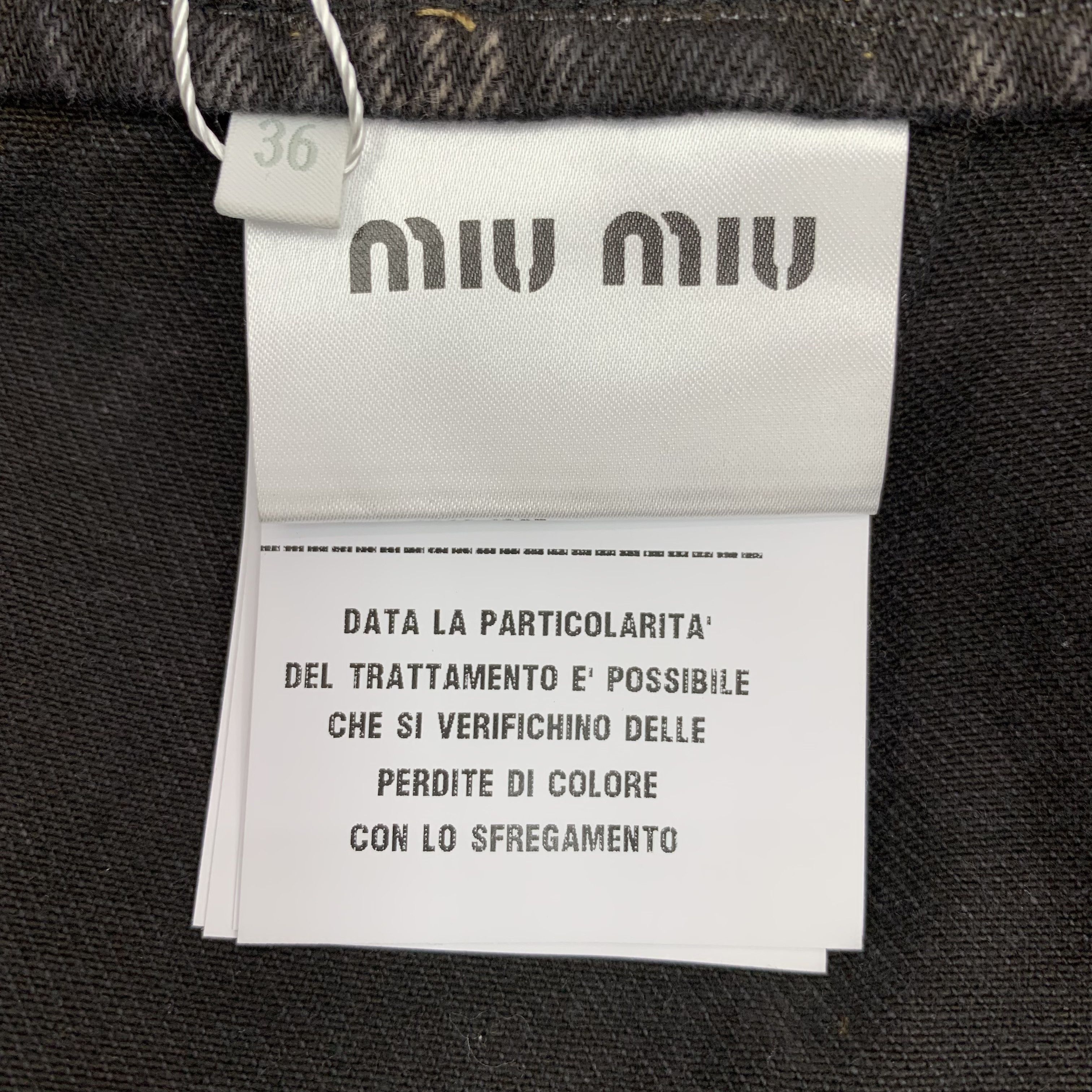 Miu Miu Miu Miu 22 Brown Logo-Embroidered Cotton Denim Skirt Size 26" / US 2 / IT 38 - 6 Thumbnail