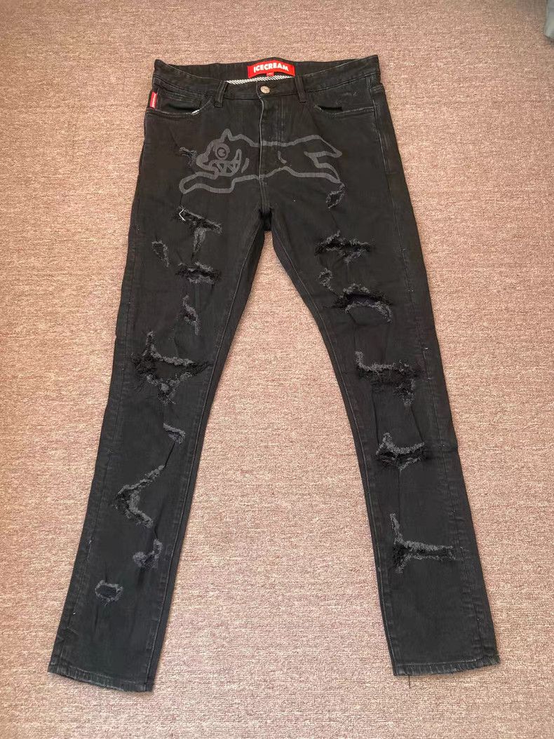 Billionaire Boys Club BBC ICE CREAM Flying Dog Print High-Street Jeans Size US 34 / EU 50 - 1 Thumbnail