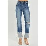 Other Risen High Rise Wide Cuffed Straight Denim Jeans - Sz 11/30 Size 30" / US 8 / IT 44 - 3 Thumbnail