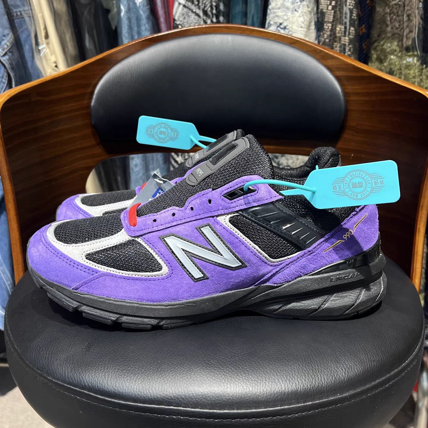 New Balance New Balance 990v5 Leonard PE Black & Purple Sneakers K15 Size US 11.5 / EU 44-45 - 4 Thumbnail