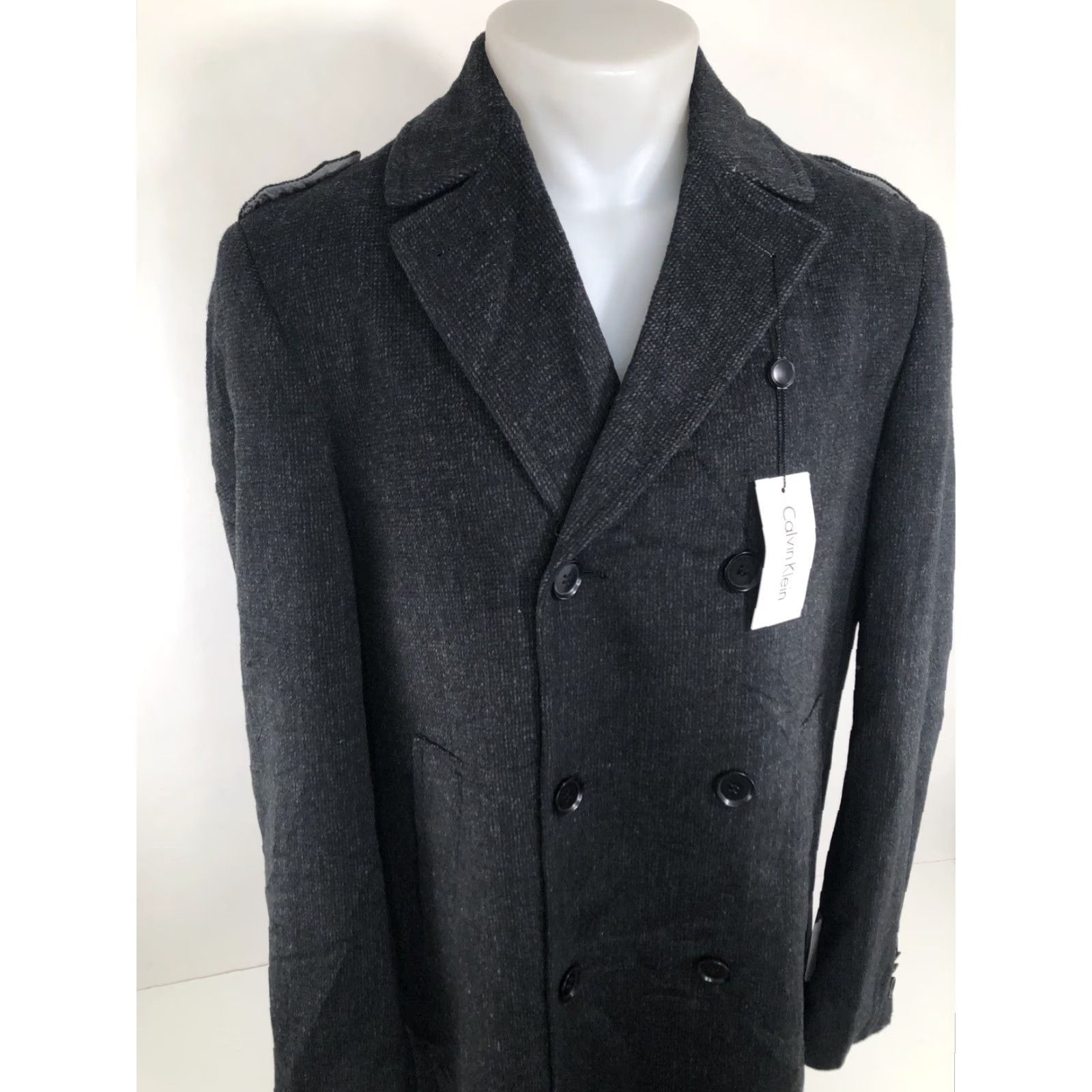 Calvin Klein Calvin Klein Overcoat Wool Blend Mens 40R Charcoal Black J2 - NEW w TAGS MSRP 495 Size US XXS / EU 40 - 3 Thumbnail