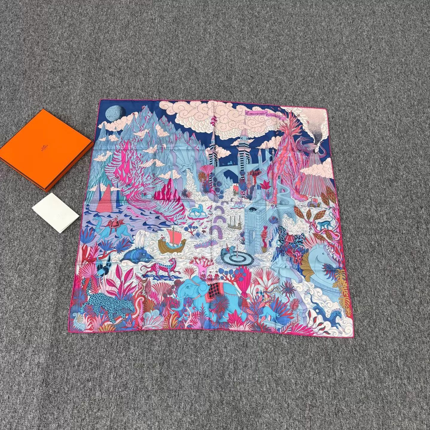 Hermes Hermes Cosmic Atlas Blue-Purple Silk Scarf 90x90 NWT Size ONE SIZE - 1 Thumbnail