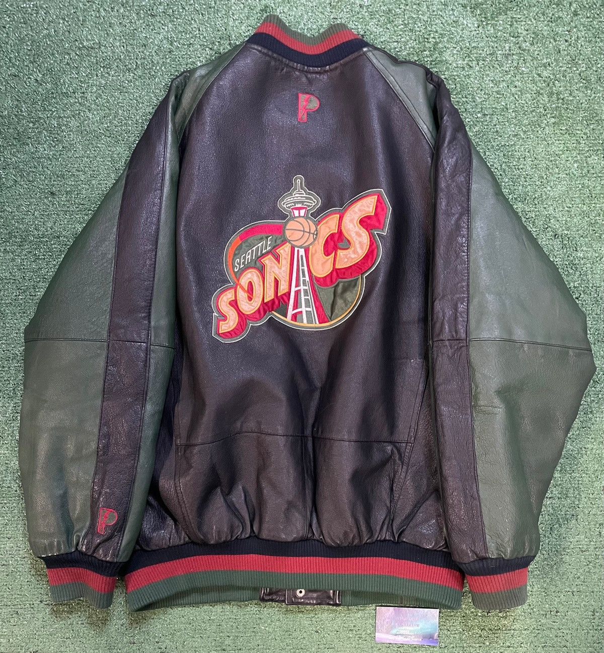 Pro Player Vintage 1990s Seattle Sonics pro player leather jacket Size US L / EU 52-54 / 3 - 2 Thumbnail
