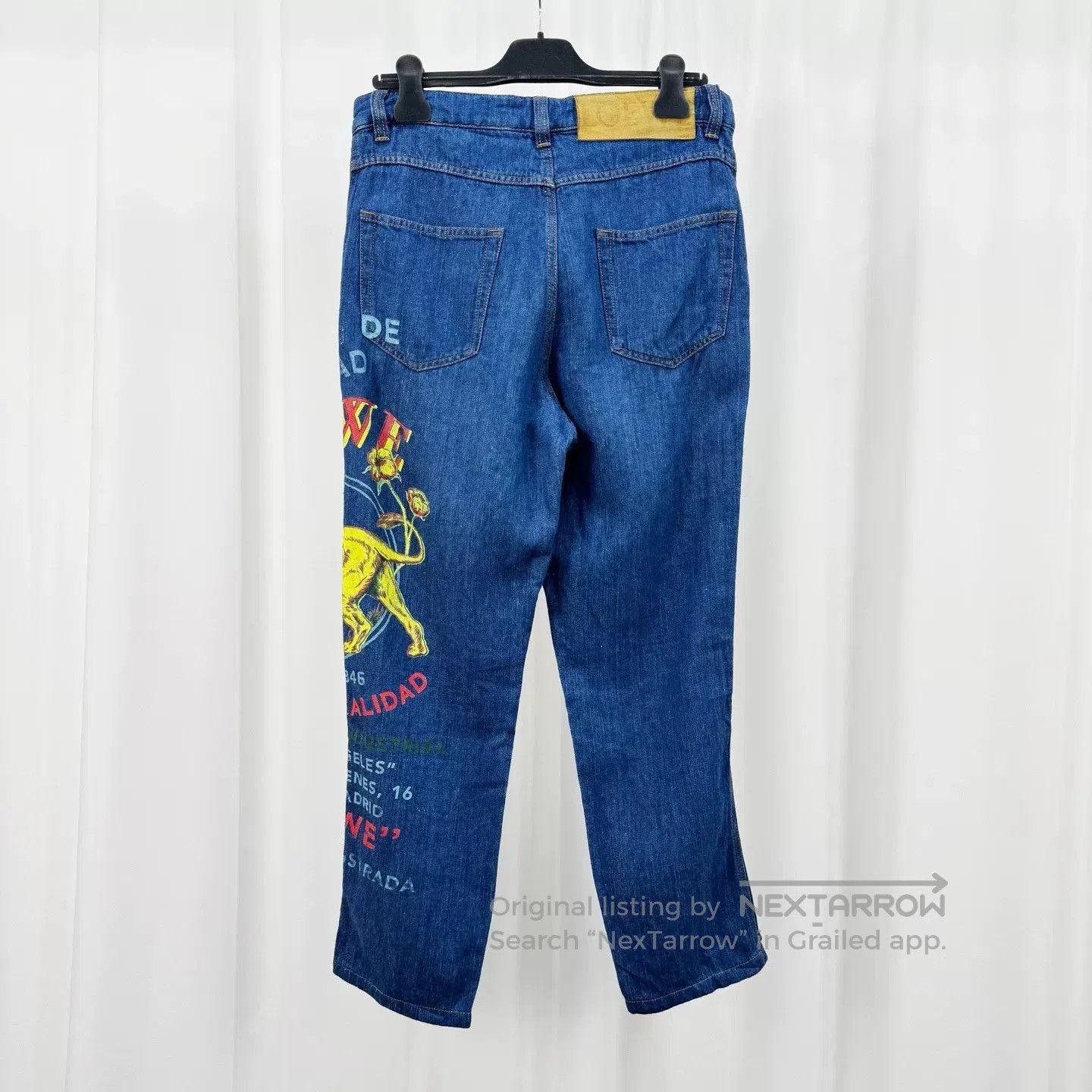 Loewe Loewe Lion Print Letter Leather Patch Jeans. Size US 32 / EU 48 - 2 Thumbnail