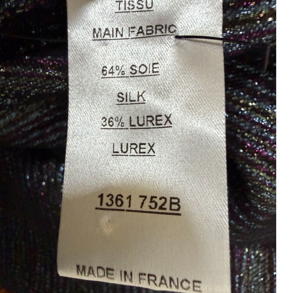 Balmain Balmain Paris Women's Silk Blend Glitter Stripe Shirt Size S / US 4 / IT 40 - 5 Thumbnail