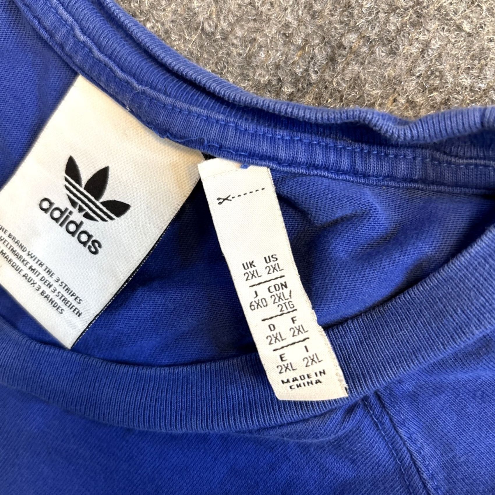 Adidas Adidas Originals Big Trefoil Outline Shirt - Mens 2XL Blue White - Vintage Condition Size US XXL / EU 58 / 5 - 3 Thumbnail